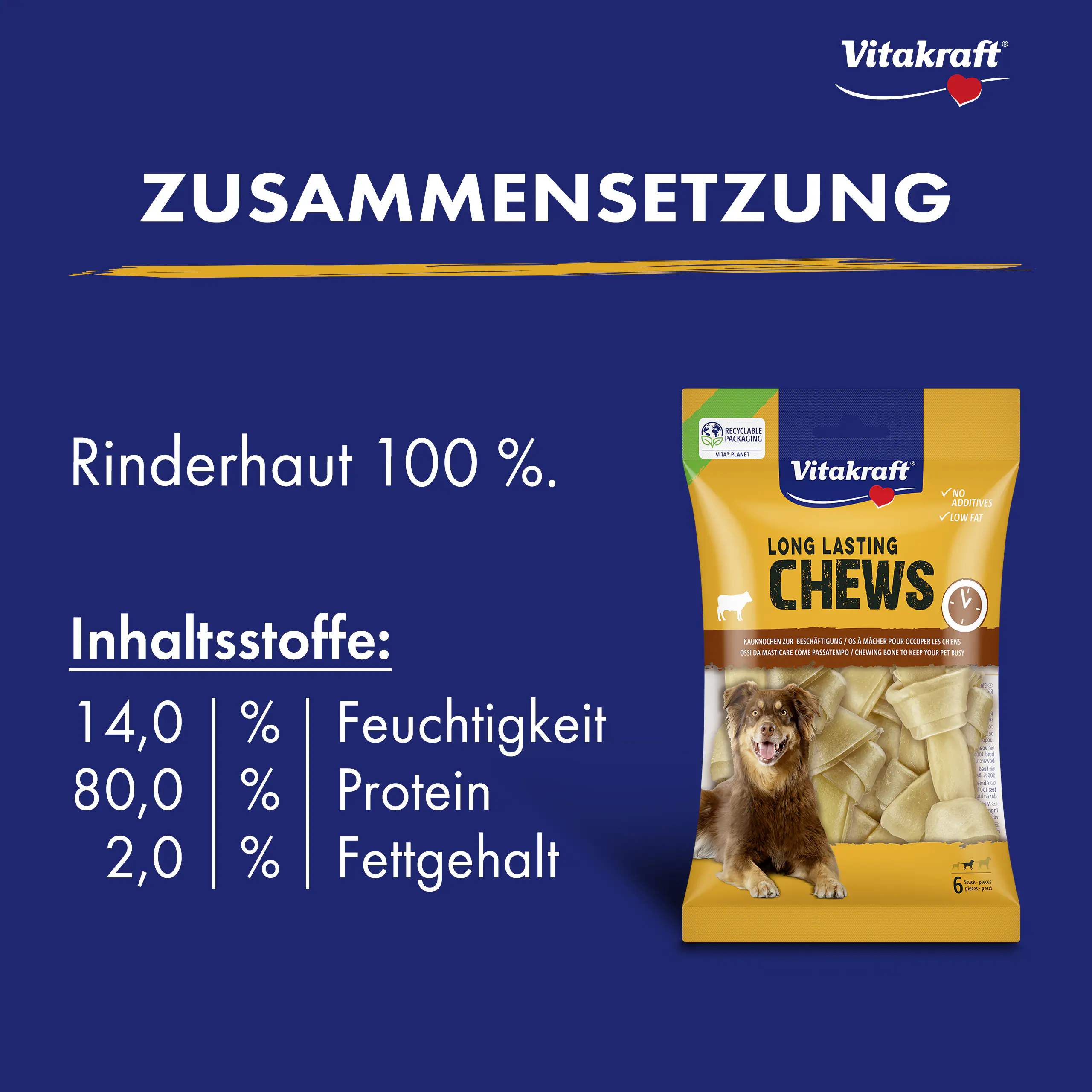 Vitakraft Hundeleckerli Kauknochen 173 g Rind