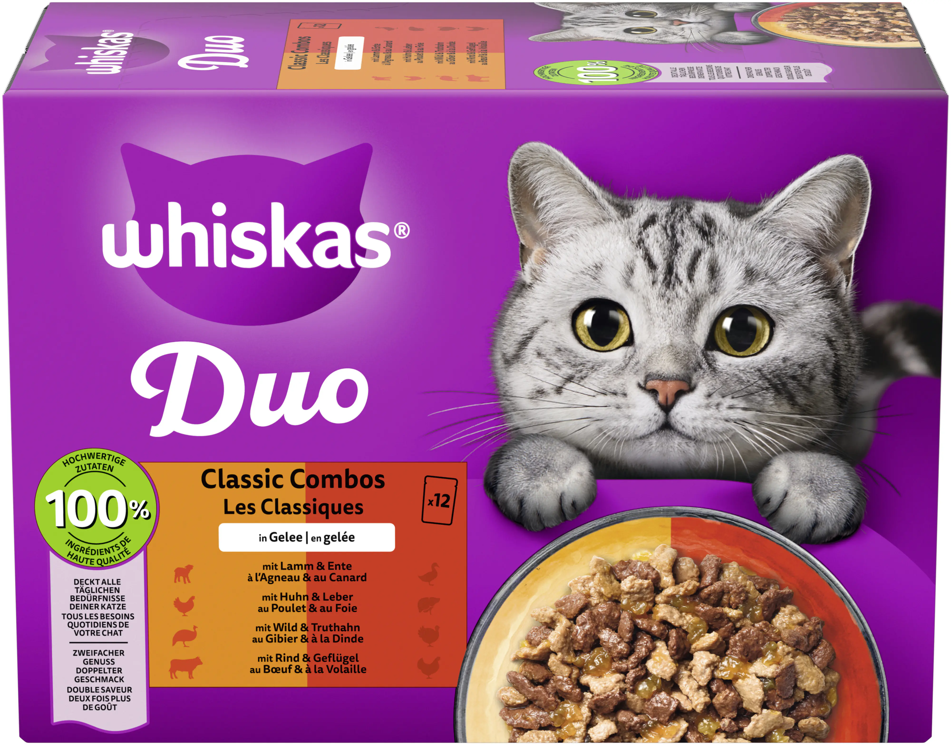 Whiskas Multipack Duo Classic Combos in Gelee Katzenfutter 12 x 85 g