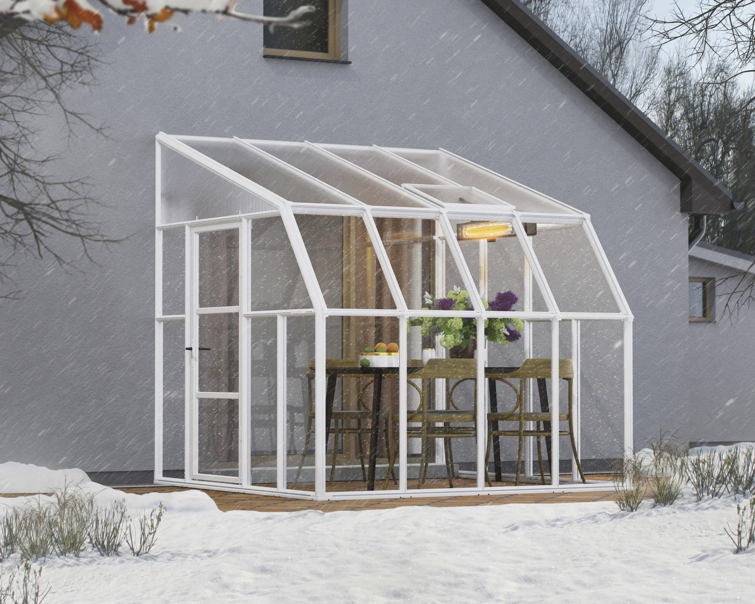 Canopia Gewächshaus Sun Room PVC weiß 322 x 257 cm