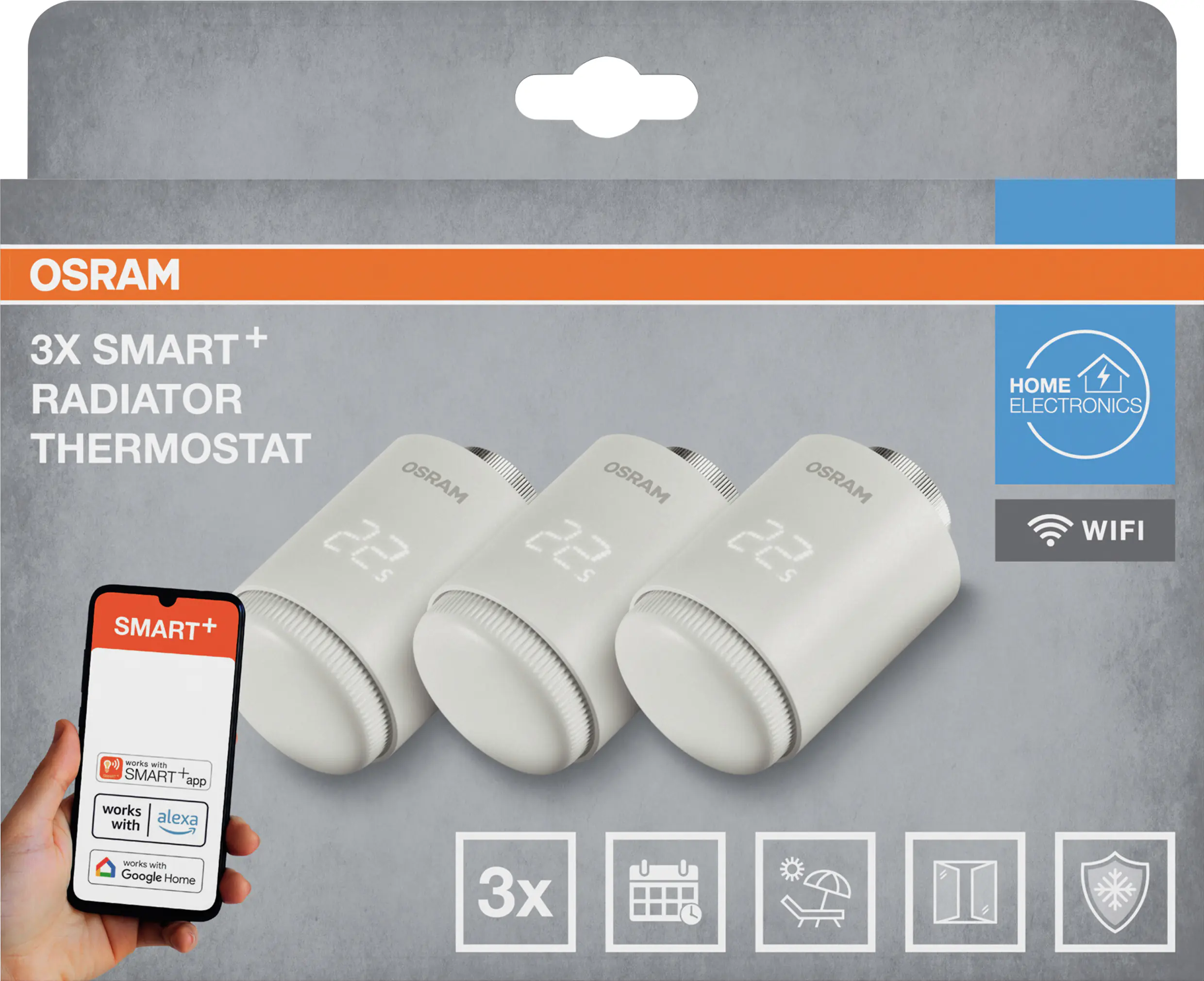 Osram Smartes Heizkörperthermostat Wifi 4,5 W weiß - 3er Pack