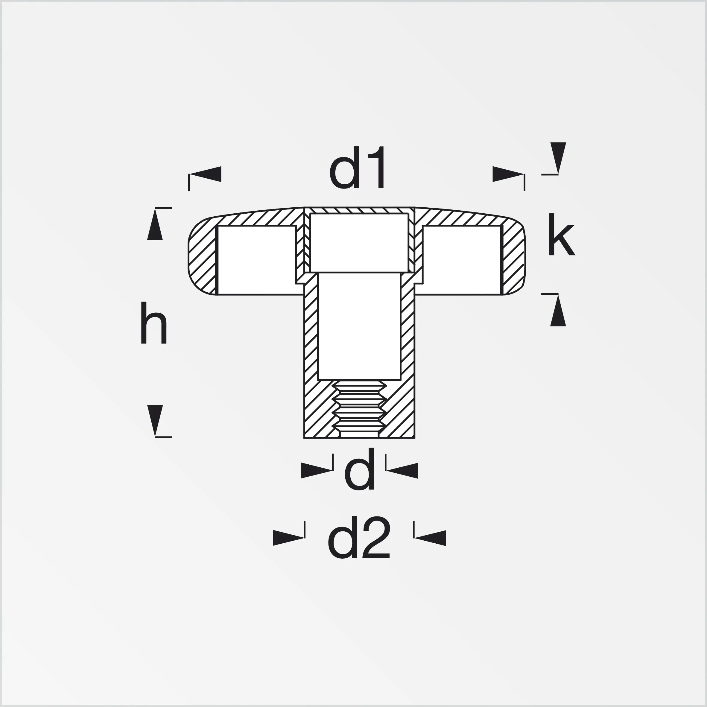 alfer Handrad mit Gewinde M8 PVC (Kunststoff) glatt schwarz