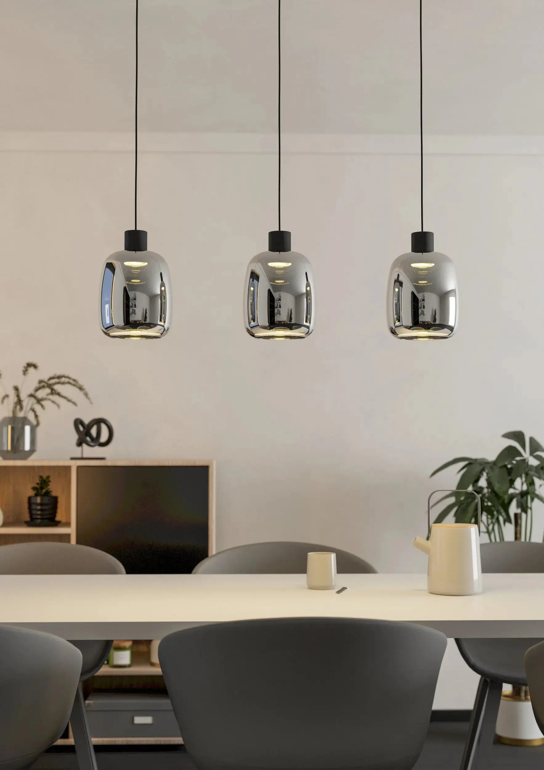 Eglo Connect 3er Hängeleuchte Molochio-Z schwarz 88 x 12,5 cm 