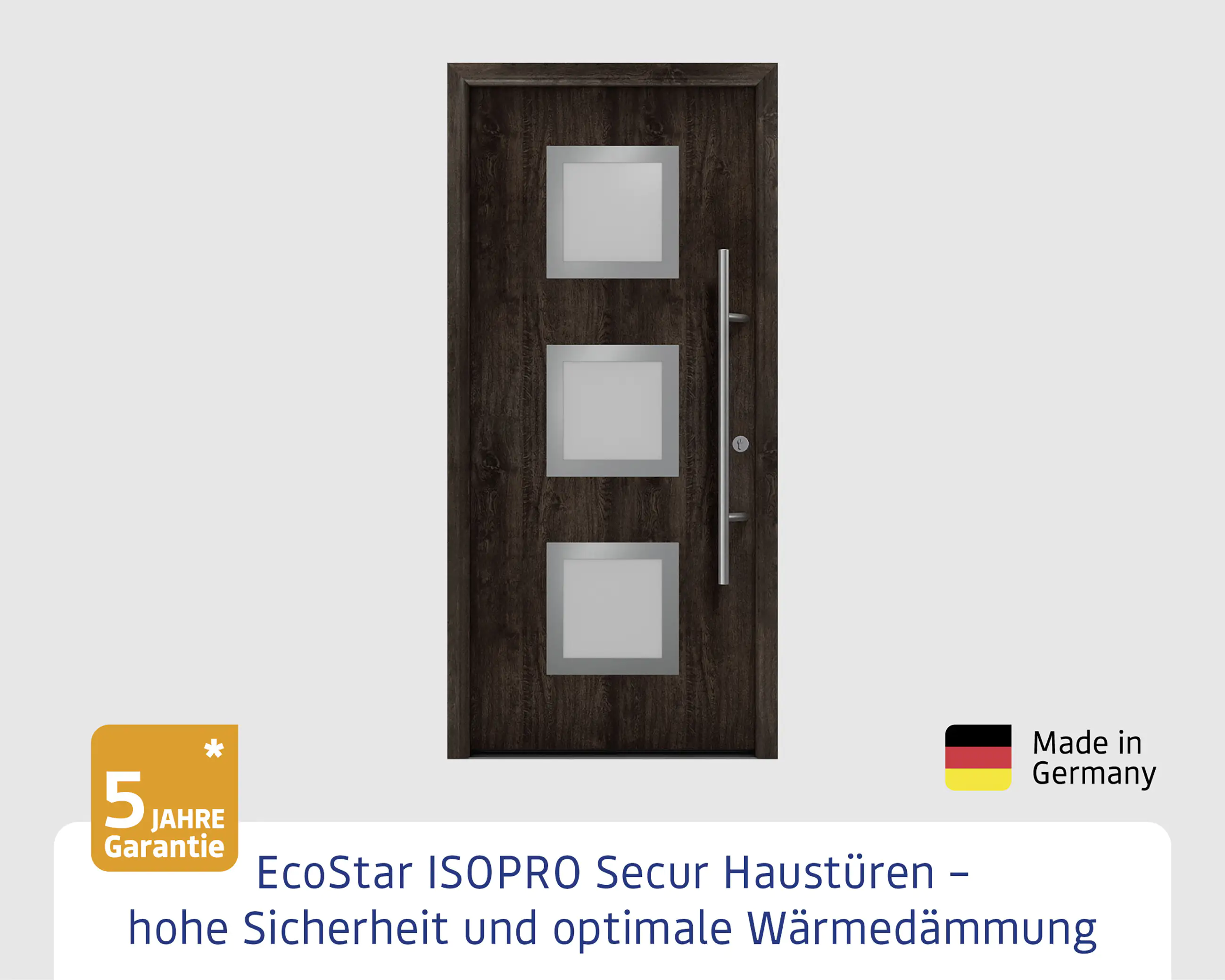 EcoStar Haustür ISOPRO Secur IPS 810S RC2 night oak 110 x 210 cm EcoStar Haustür ISOPRO Secur IPS 810S RC2 night oak 110 x 210 cm
