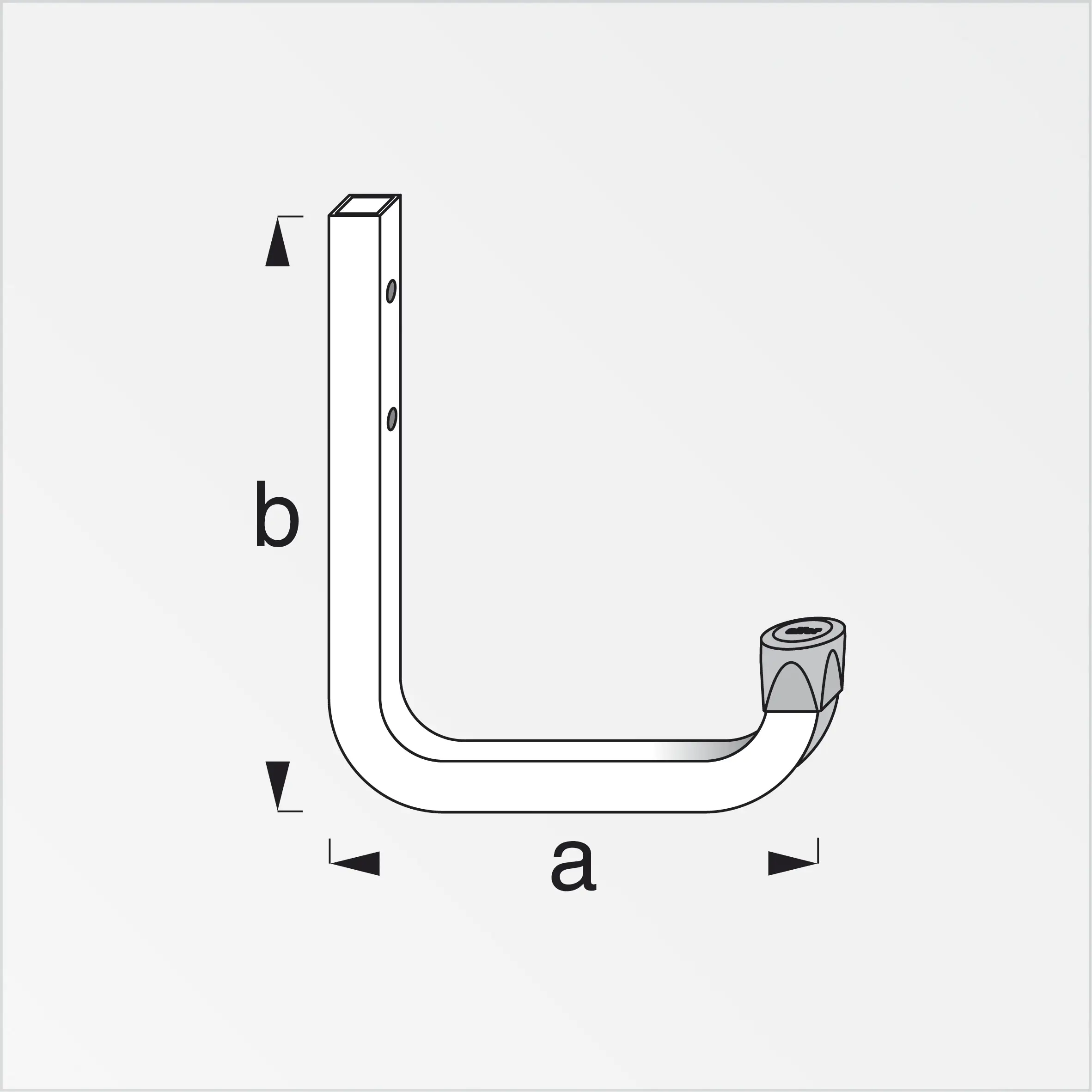 alfer Wandhaken 80 mm 80 x 120 mm Stahl verzinkt Kappe rot
