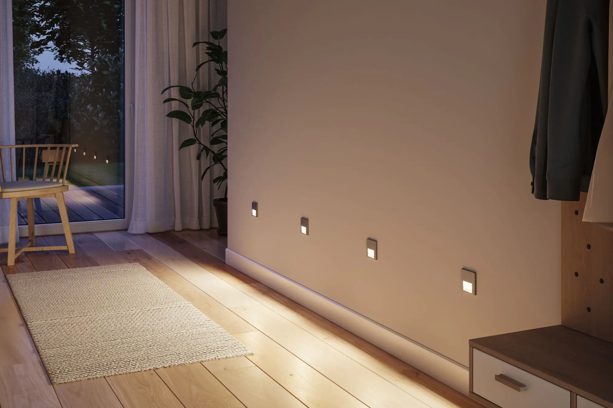 Paulmann LED Wand-Einbauleuchte Tsaro 1W chrom matt