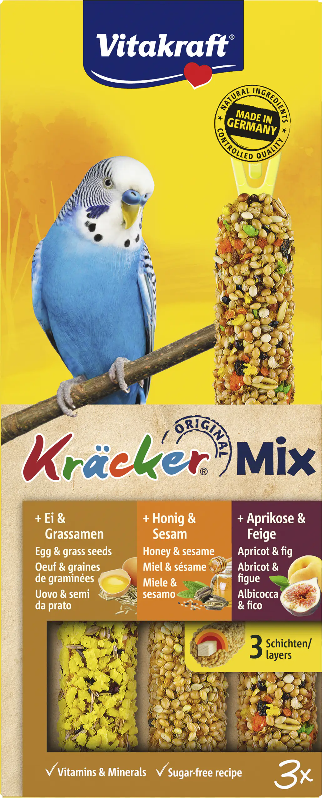 Vitakraft Kräcker® Trio Ei Frucht Honig 3 Stück / 80 g