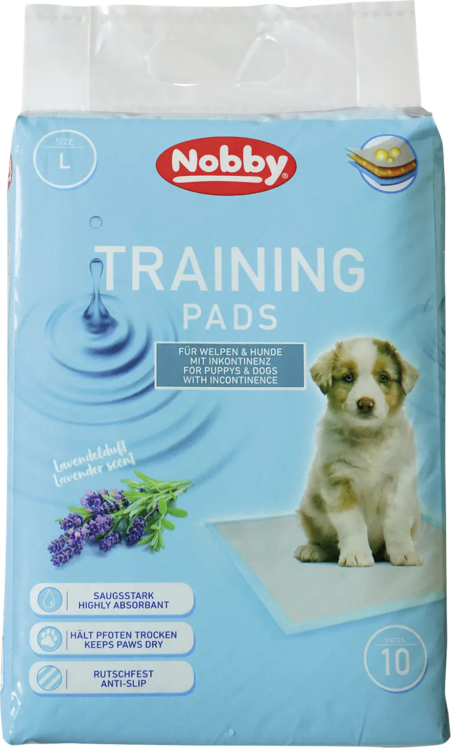 Nobby Hundeerziehung Trainingpads mit Lavendelduft L 60 x B 60 cm, 10 Stück