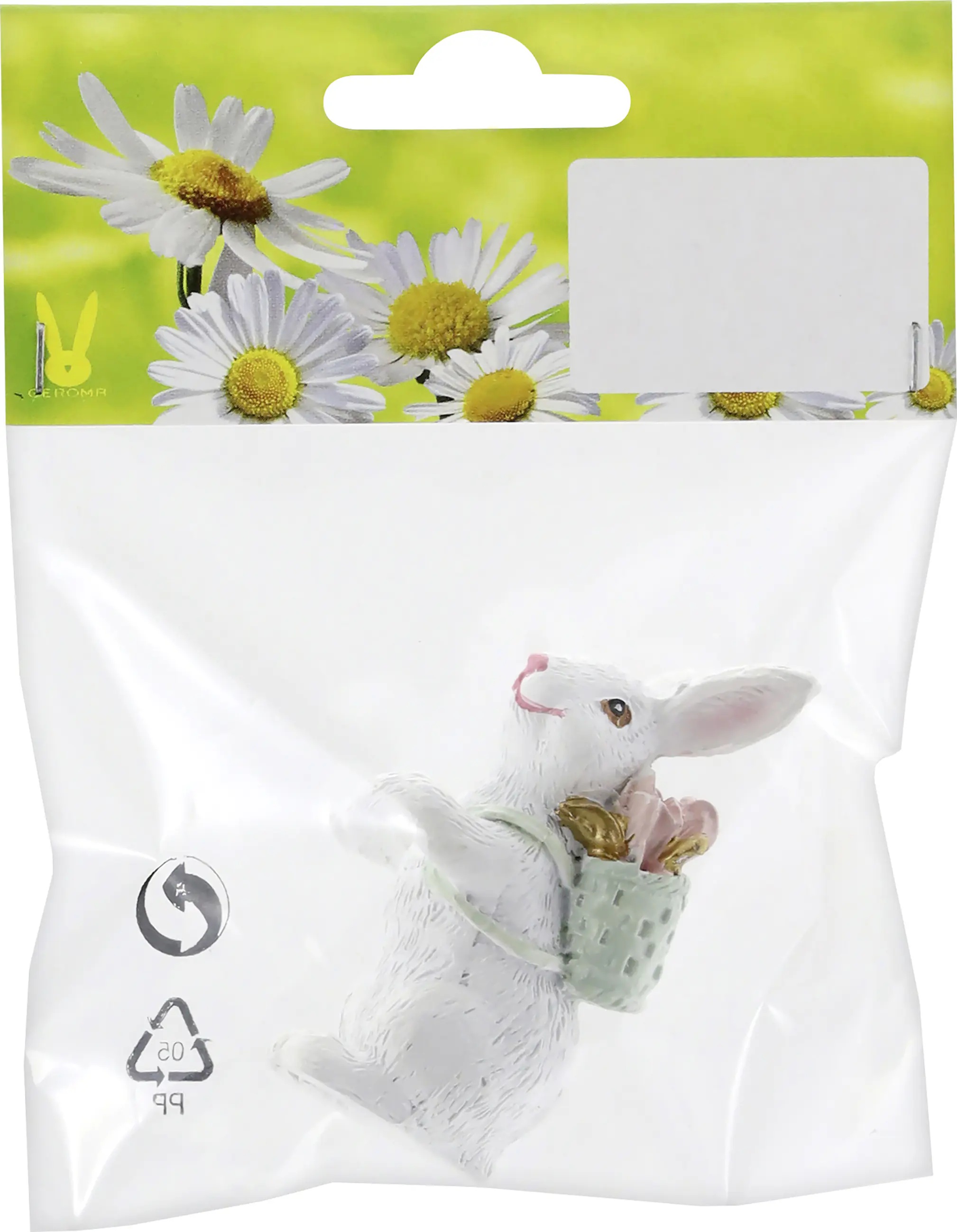 Osterdeko Hase Polyresin 2,5 x 6 cm weiß