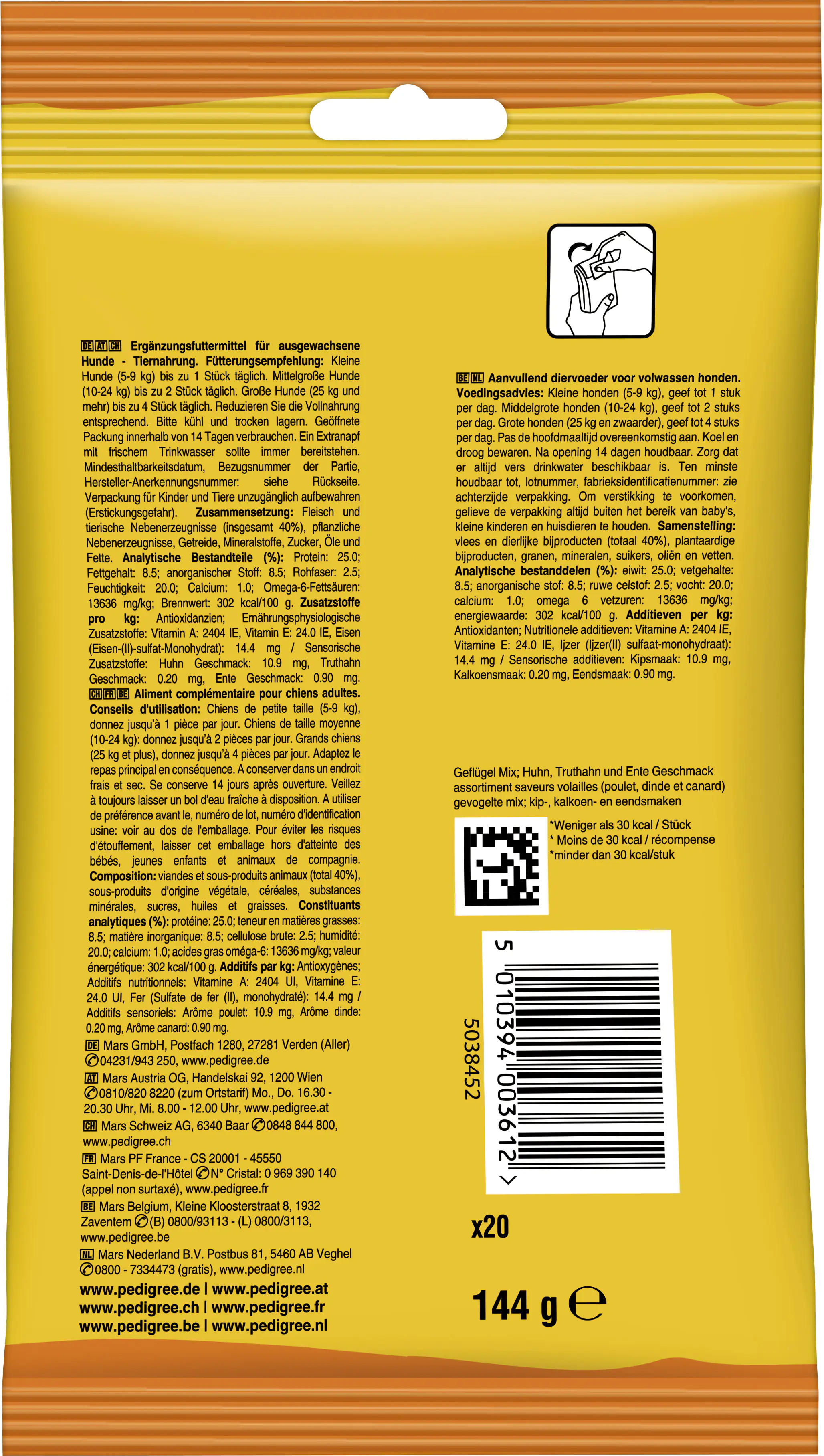 Pedigree Schmackos mit Huhn 144 g Inhalt: 20 Stück