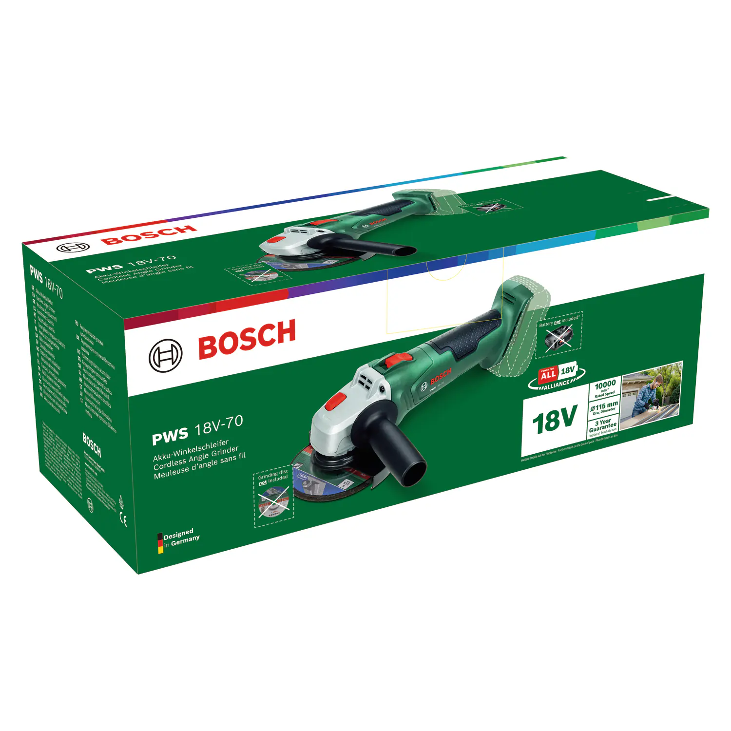 Bosch Akku-Winkelschleifer PWS 18V-70 125 mm Solo