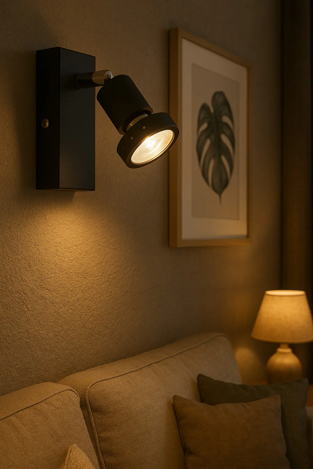 Primaster LED-Wandlampe 1er Spot Chicago GU10 10 x 8 cm schwarz