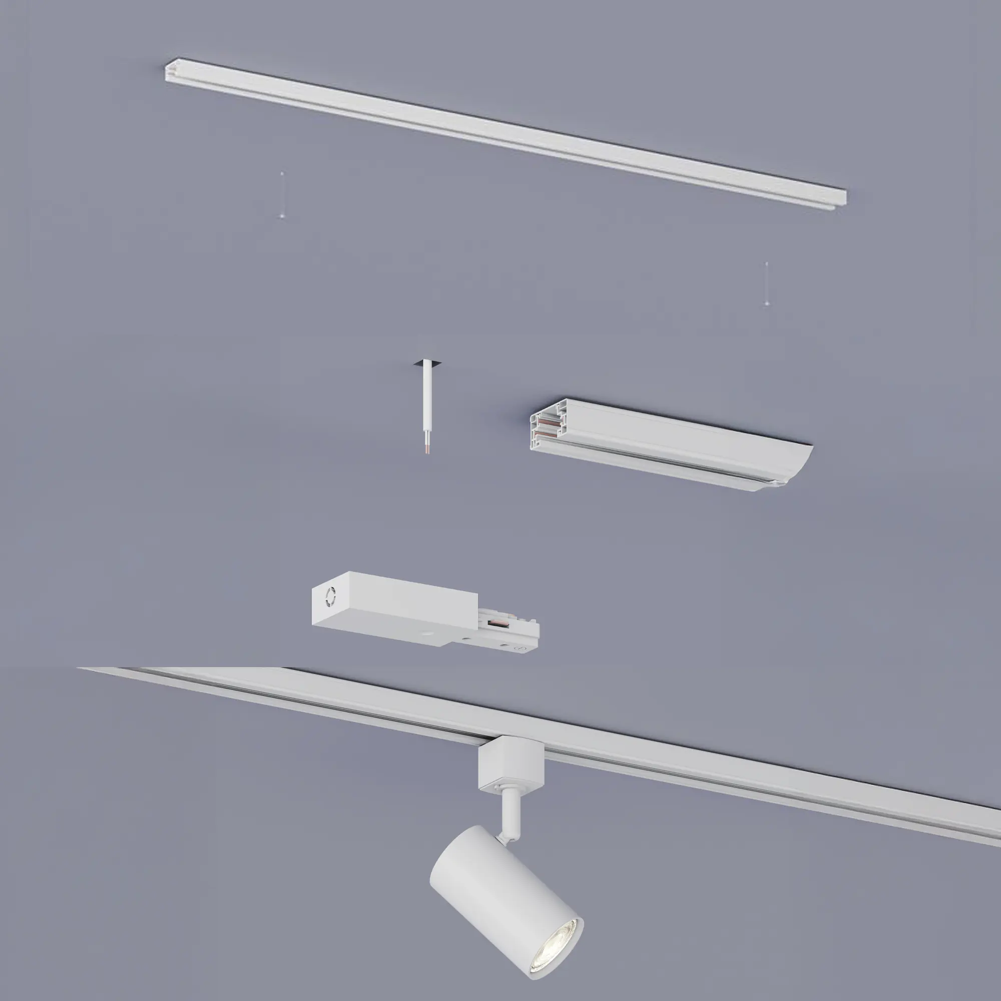 Philips EasyLink Stromverbinder für Schienenleuchte einseitig weiß