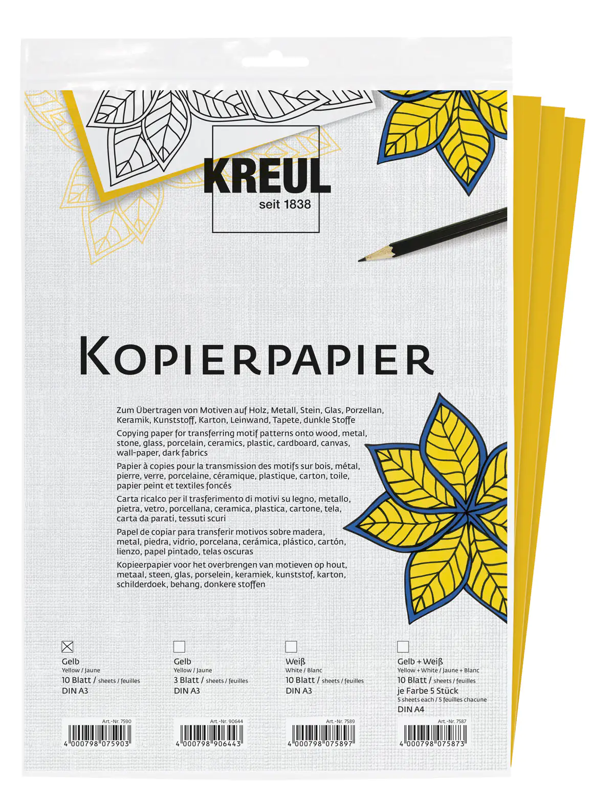 Kreul Kopierpapier Gelb 3 Bögen DIN A3 Kreul Kopierpapier Gelb 3 Bögen DIN A3