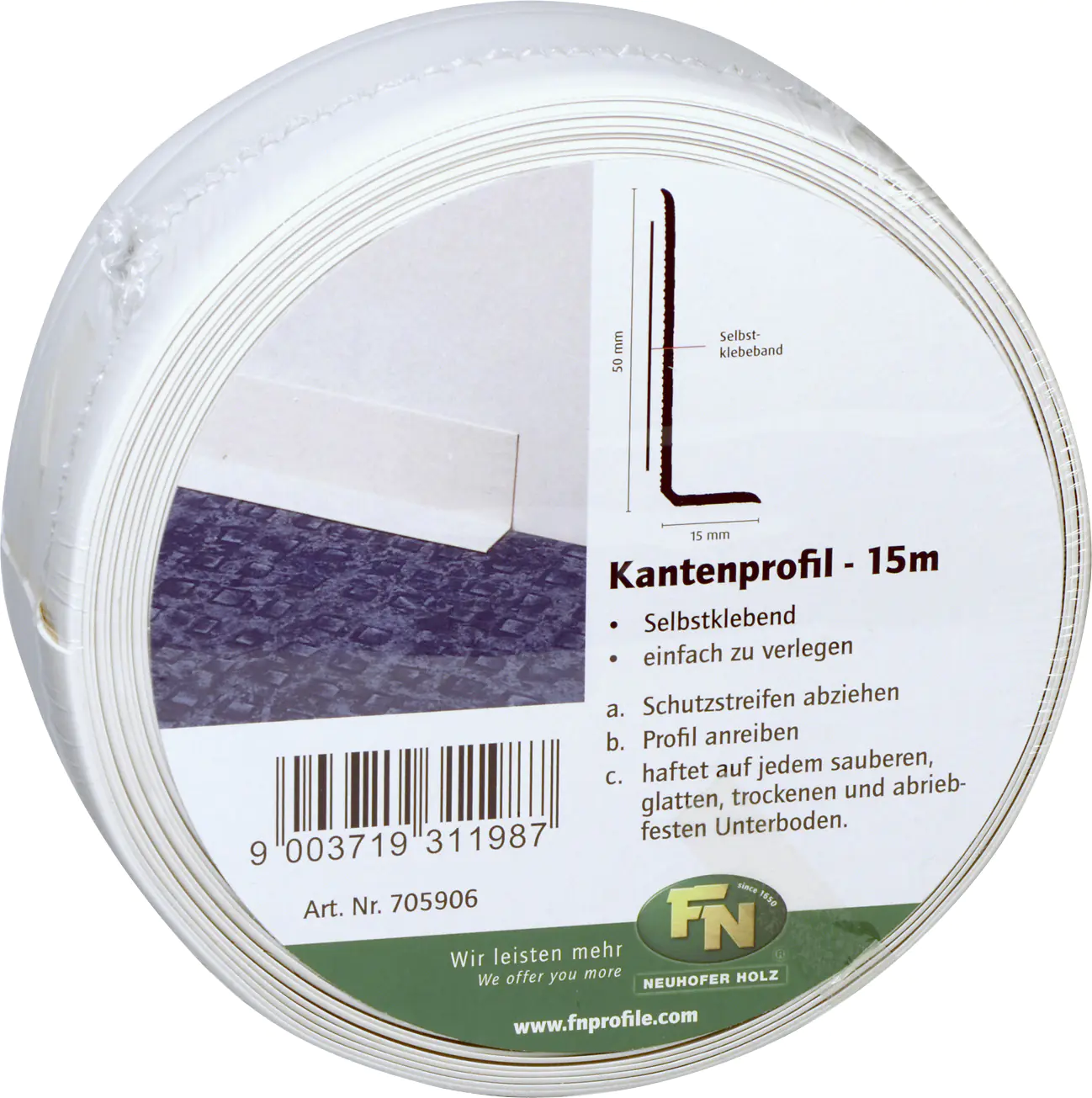 FN Neuhofer Fußleiste 1500 cm 50 x 15 mm weiß FN Neuhofer Fußleiste 1500 cm 50 x 15 mm weiß