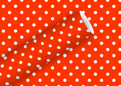 Geschenkpapier tomatenrot mit Punkten 2 m