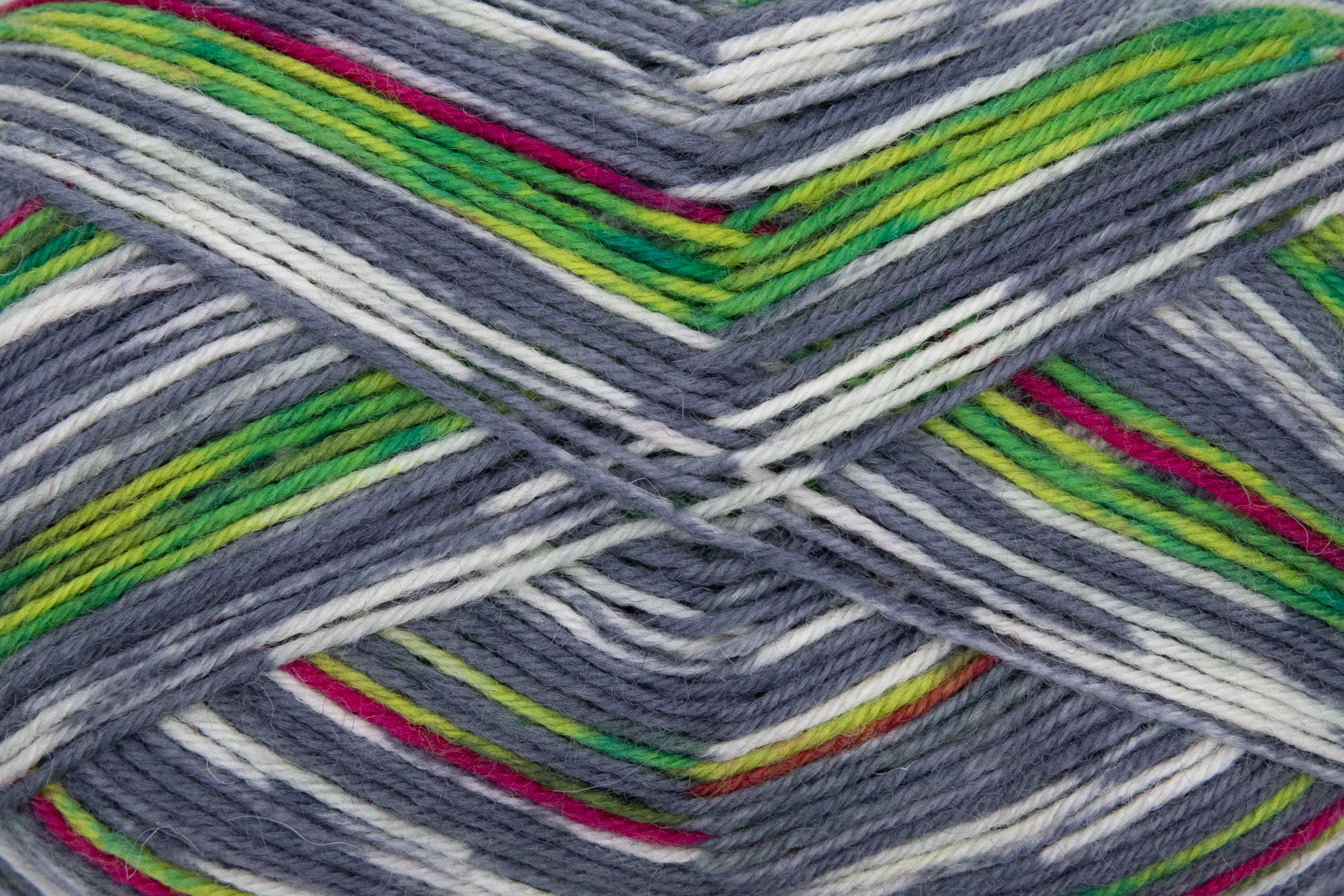 Gründl Sockenwolle Hot Socks 100 g 4-fach, anthrazit-weiß-kussrot-gelbgrün