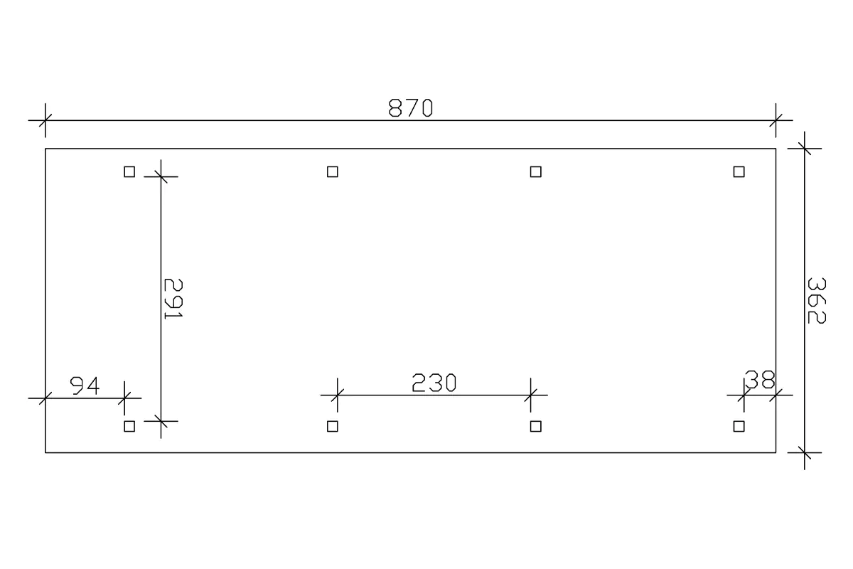 SKAN HOLZ Carport Wendland 362 x 870 cm mit EPDM-Dach, schwarze Blende