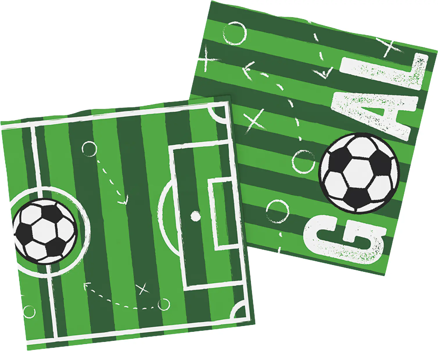 Servietten Fußball Goal grün Ø 16,5 cm 20er Pack