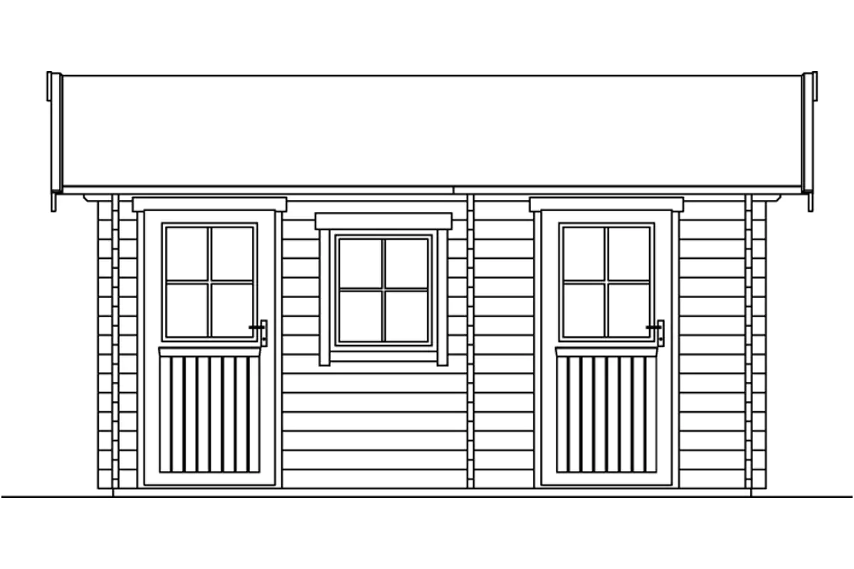 SKAN HOLZ Freizeithaus Lausanne 450 x 300 cm natur mit Fußboden, 2. Schalung