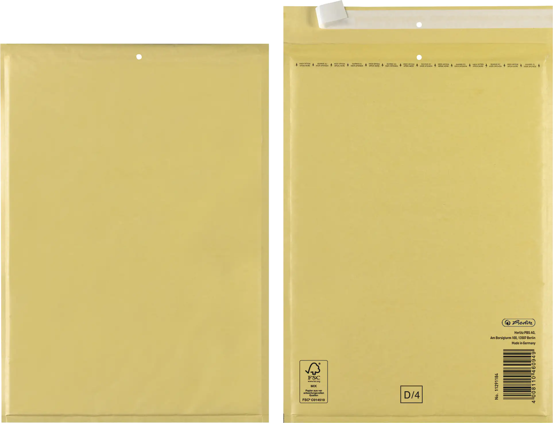 herlitz Luftpolstertasche D4 3 Stück braun herlitz Luftpolstertasche D4 3 Stück braun