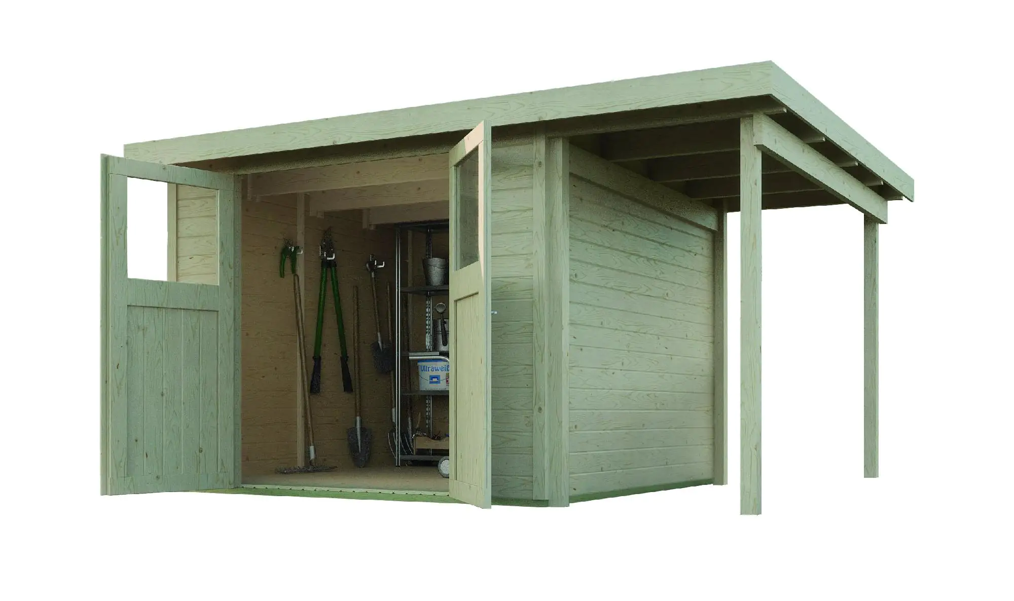 Weka Gartenhaus Mina 369 x 250 cm natur mit Fußboden kaufen Globus