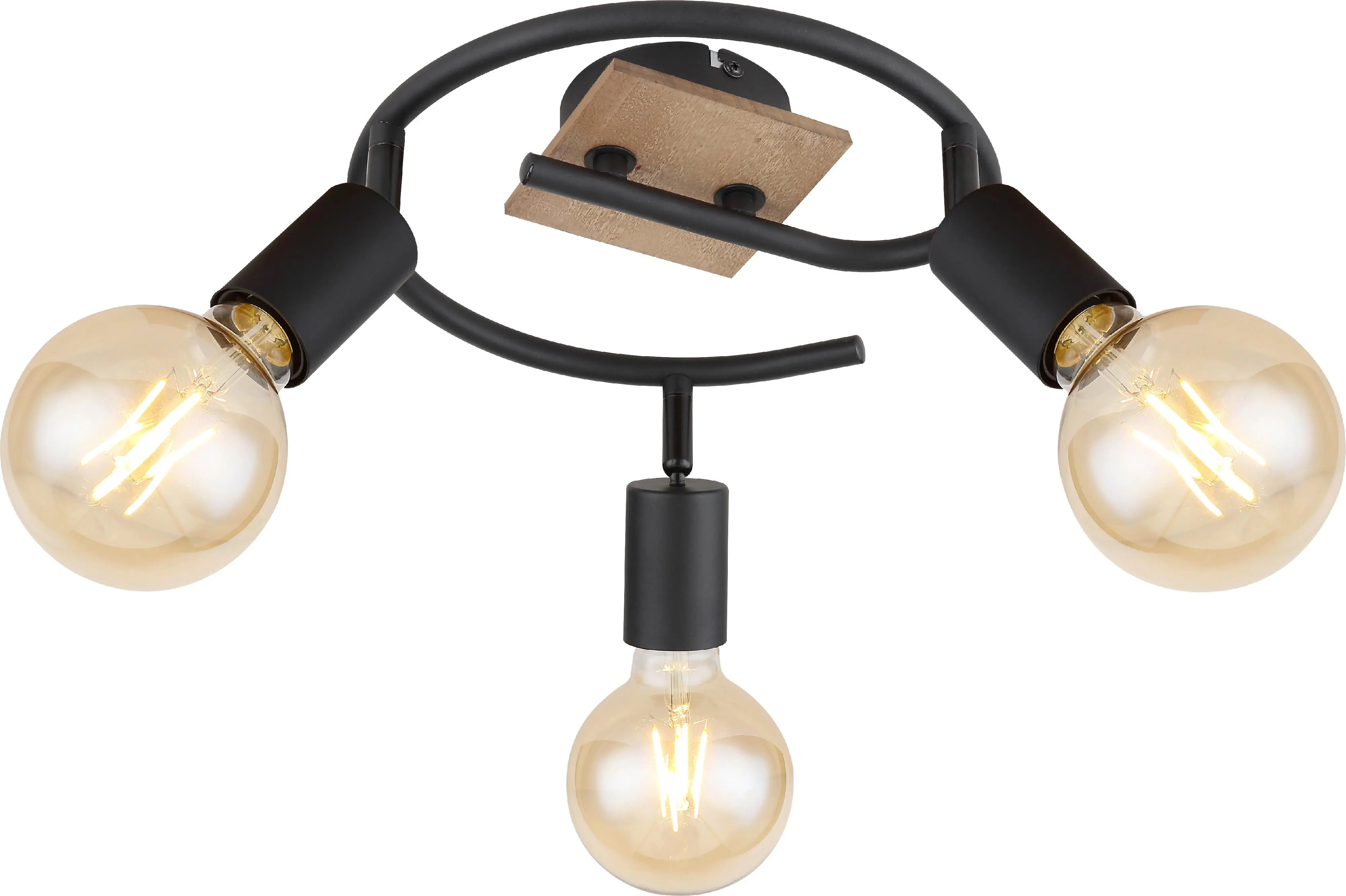 Globo 3er Spot Martha schwarz-braun Ø 25 cm E27, max. 60 W