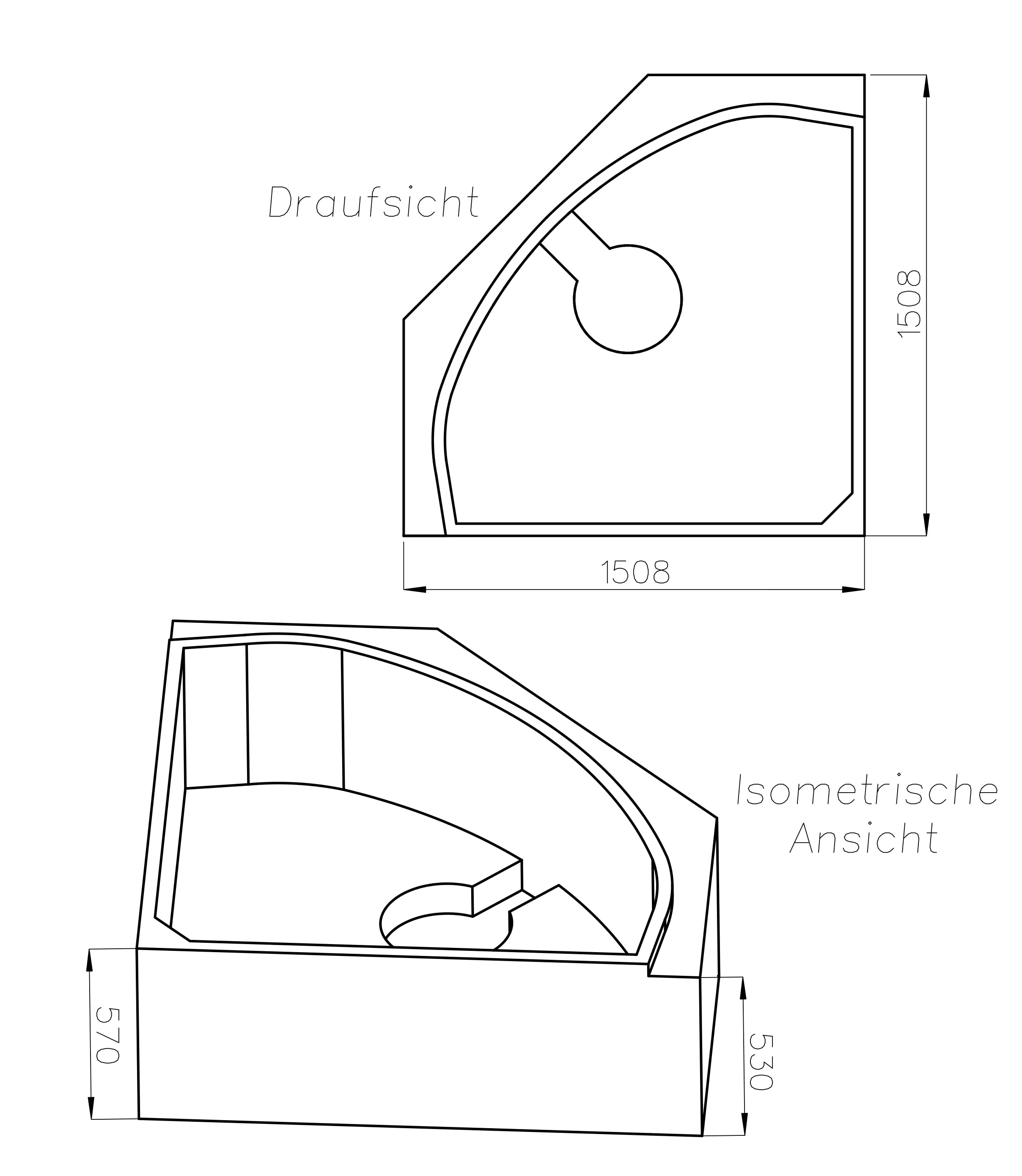 Ottofond Wannenträger Madras 1508 x 1508 mm