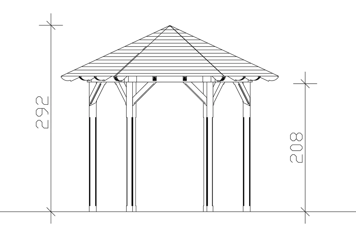 SKAN HOLZ Pavillon Colmar 1 Douglasie, lasiert in Nussbaum