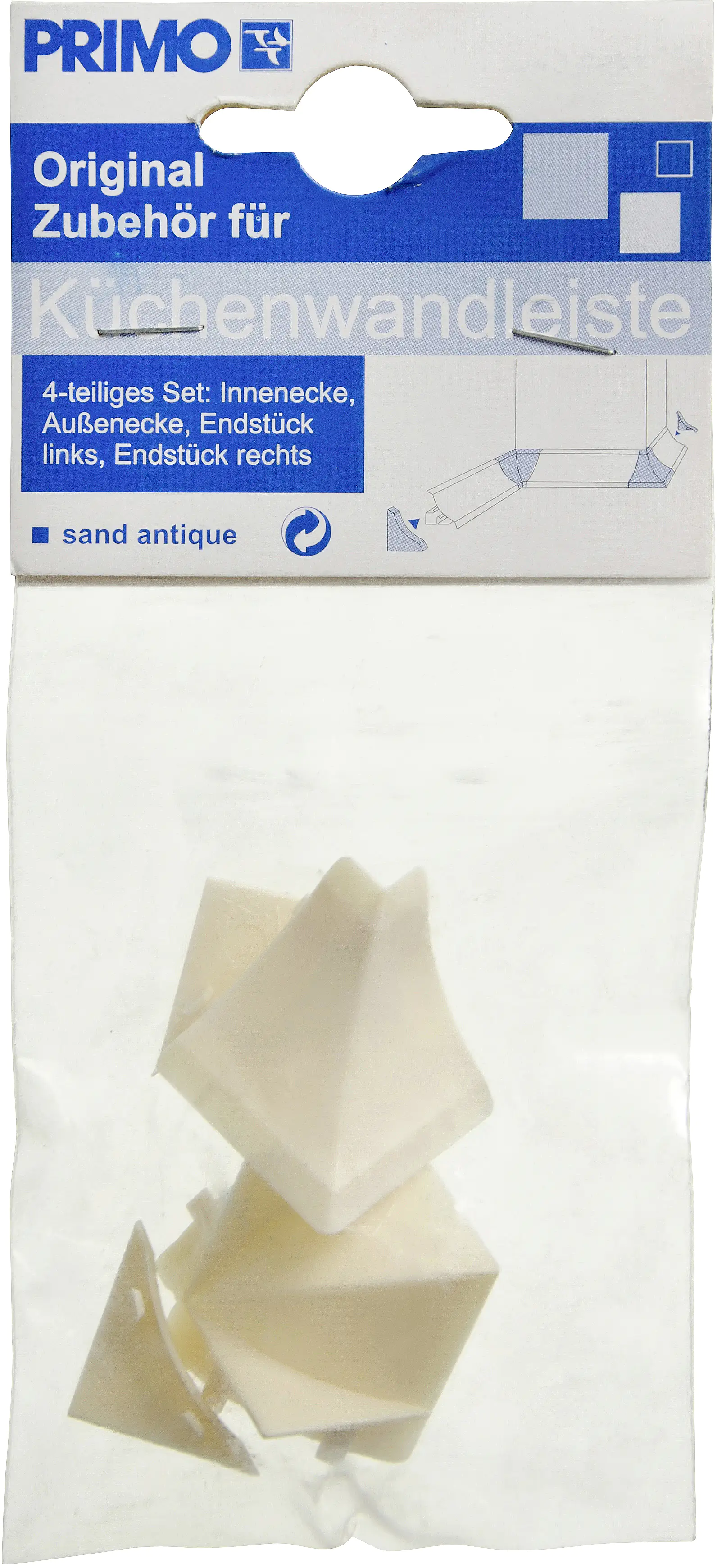 Primo Zubehörset für Wandanschlußleiste sand