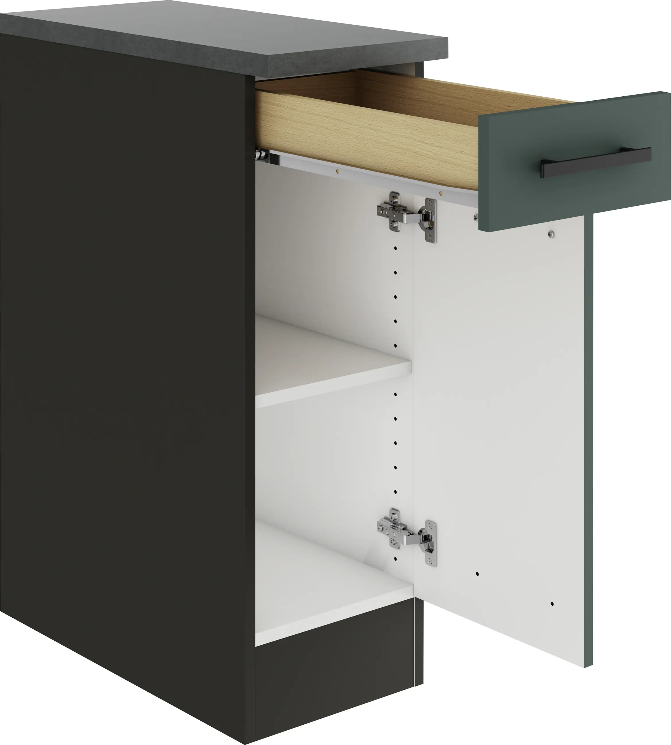 Optifit Unterschrank Verona 405 steingrün/anthrazit matt 30 cm