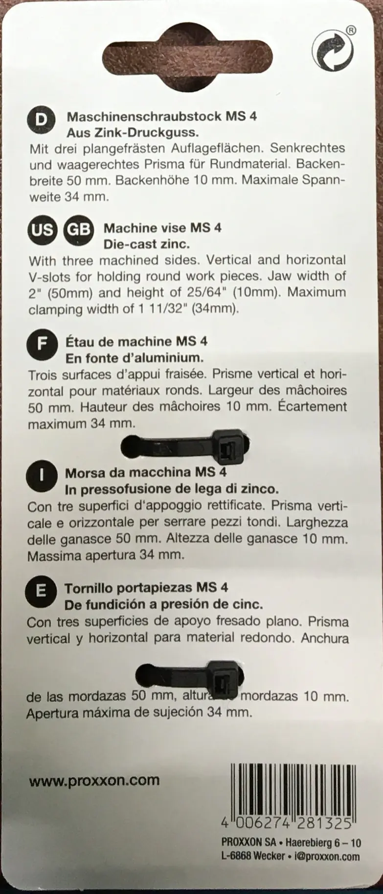 Proxxon Maschinenschraubstock MS 4 Proxxon Maschinenschraubstock MS 4