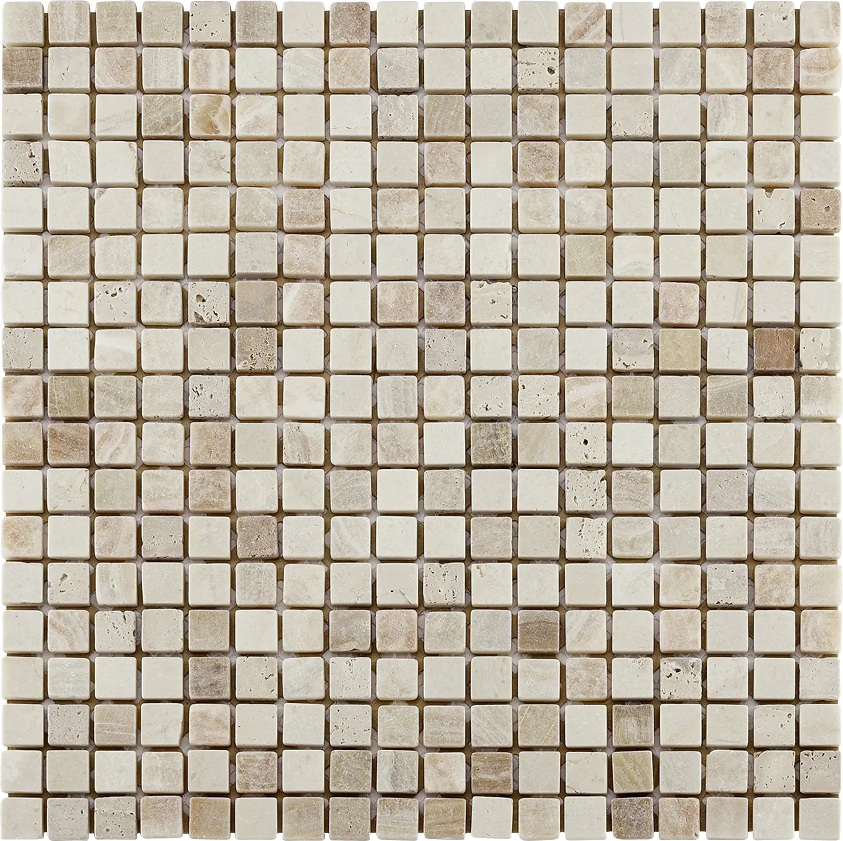 Mosaikfliese Marmor Mini 30 x 30 cm beige Steinmaß: ca. 1,5 x 1,5 cm