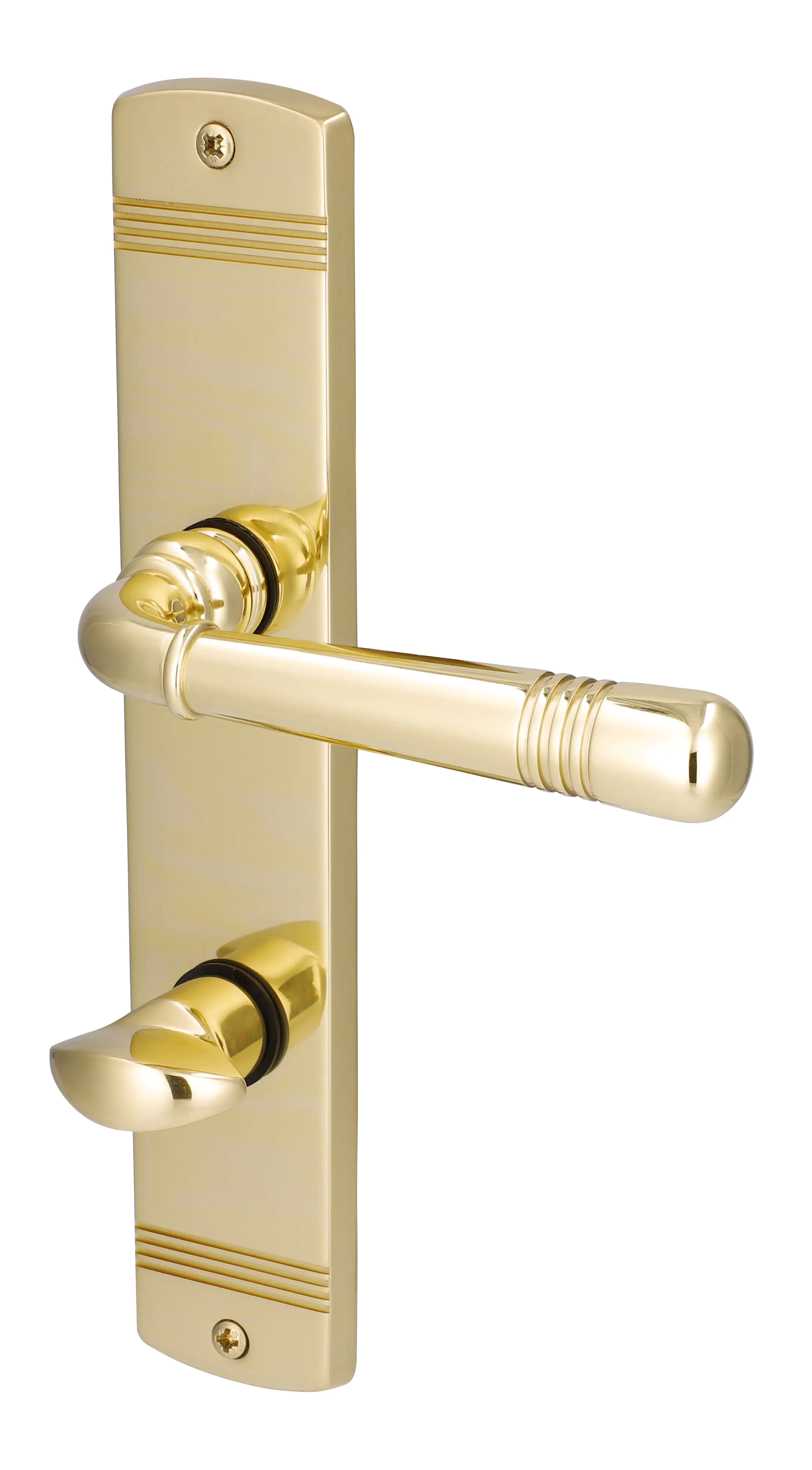 Alpertec WC-Langschildgarnitur Sale Messing gold abgerundet