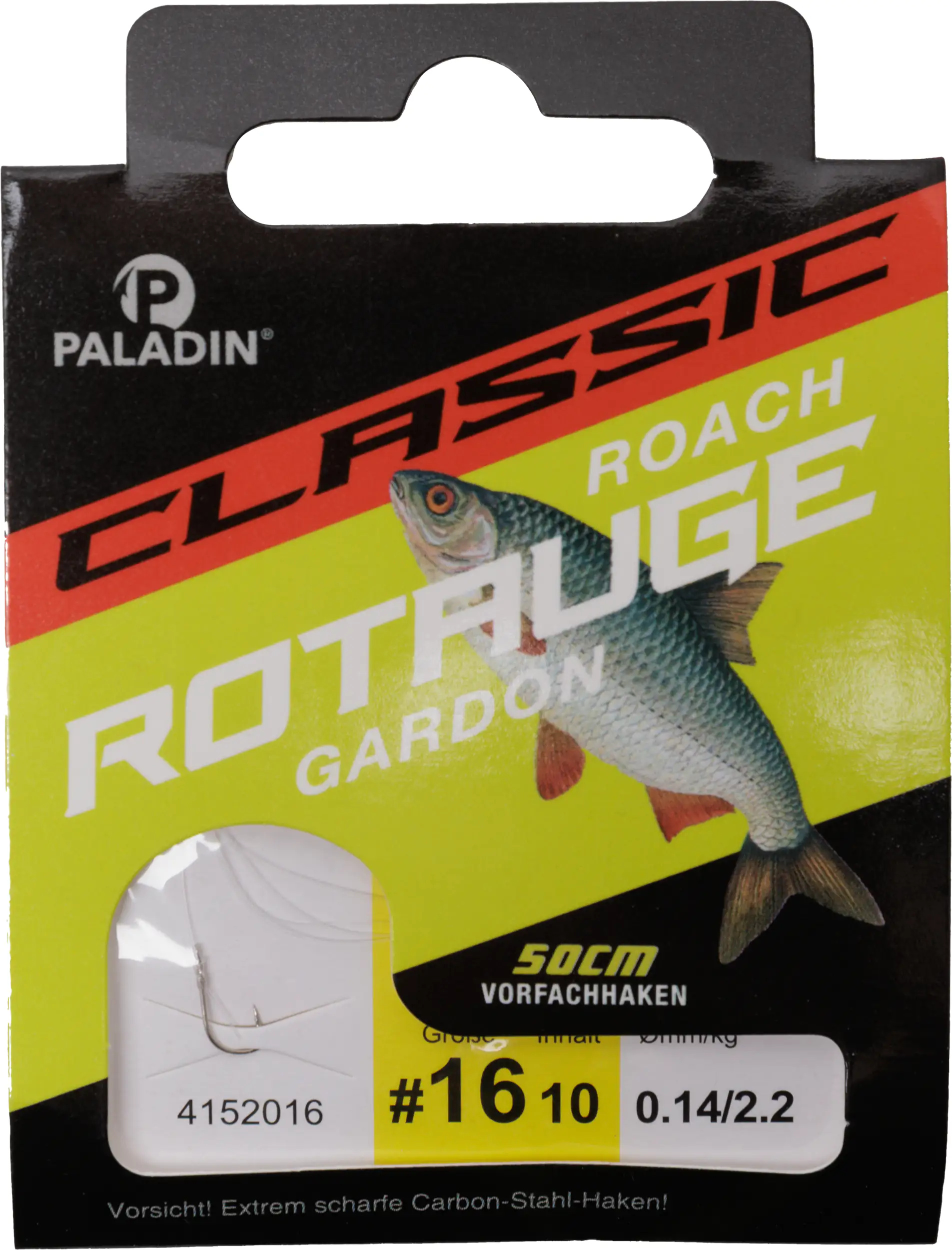 Paladin Rotaugenhaken gebunden Größe 16 50 cm 10 Stück nickel