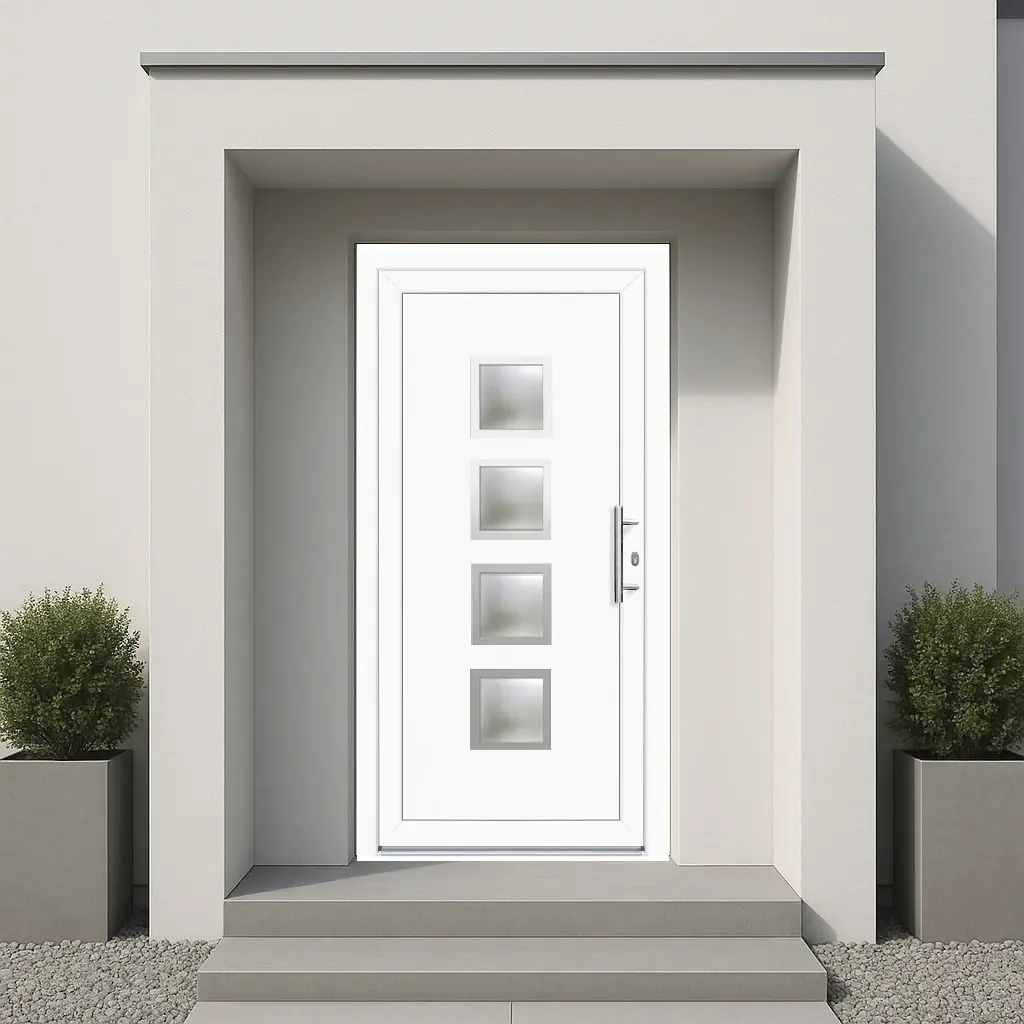 Panto Kunststoff-Haustür K025 110 x 210 cm DIN R weiß