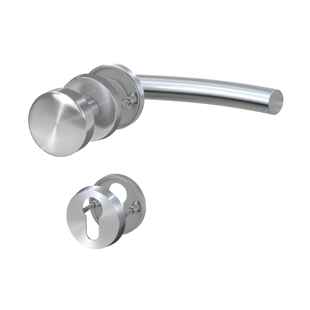 4026434102963 Basi Rosetten-Garnitur Edelstahl Profilzylinder rechts - Ø 5,2 x 9 cm