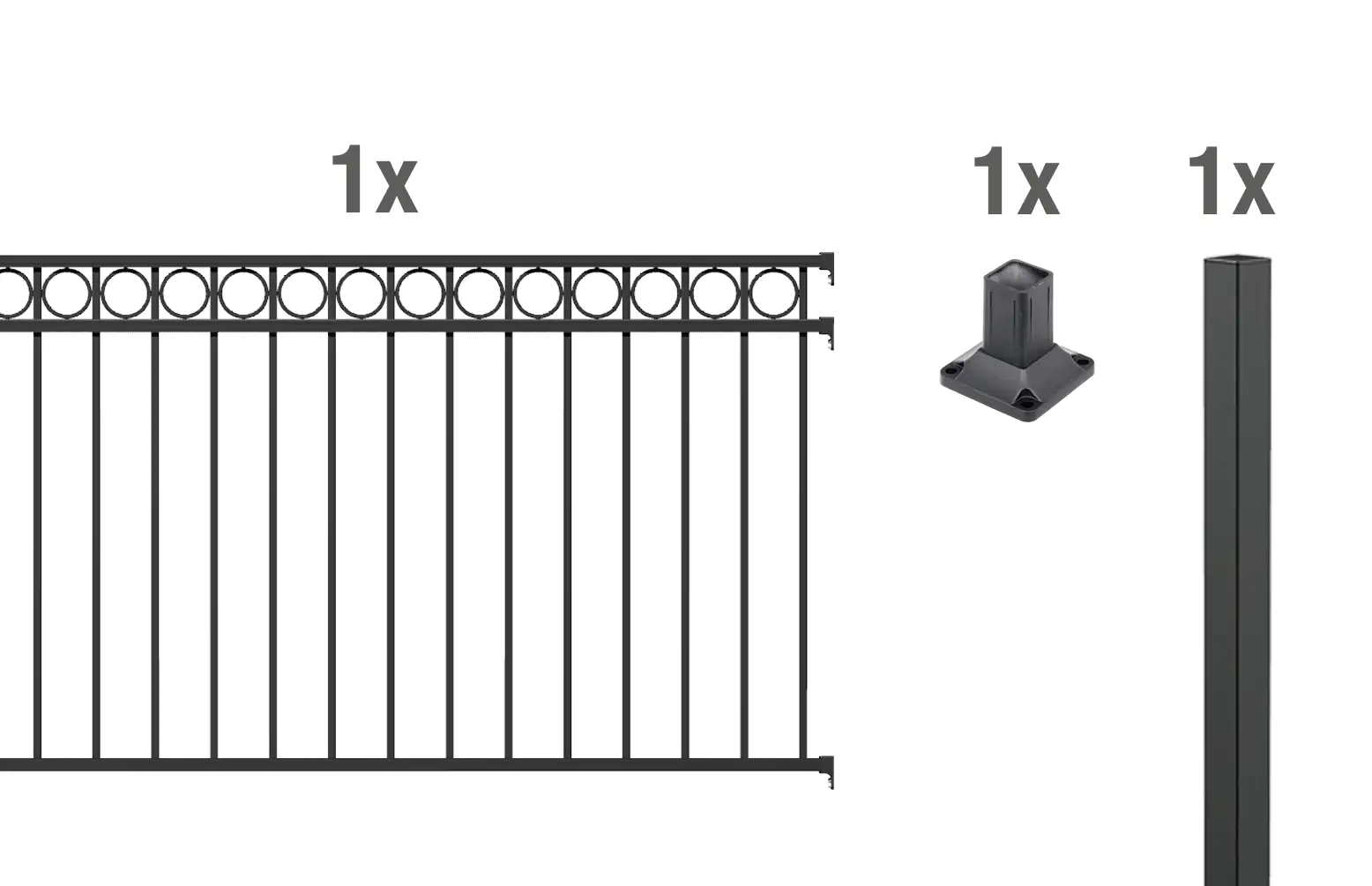 Alberts Komplettset Zaun Circle 2 m 100 cm anthrazit zA Alberts Komplettset Zaun Circle 2 m 100 cm anthrazit zA