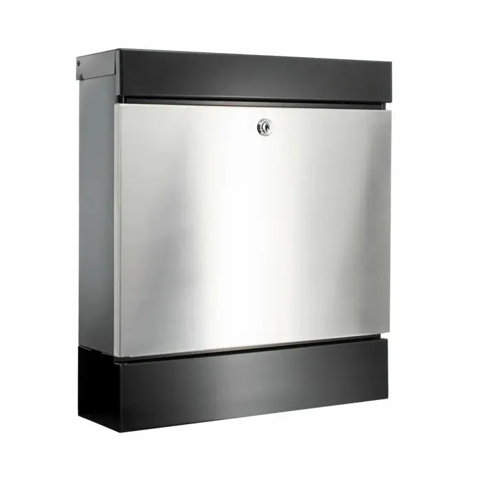 Burg-Wächter Briefkasten Seattle Stahl 40,5 x 36,4 cm schwarz/edelstahl