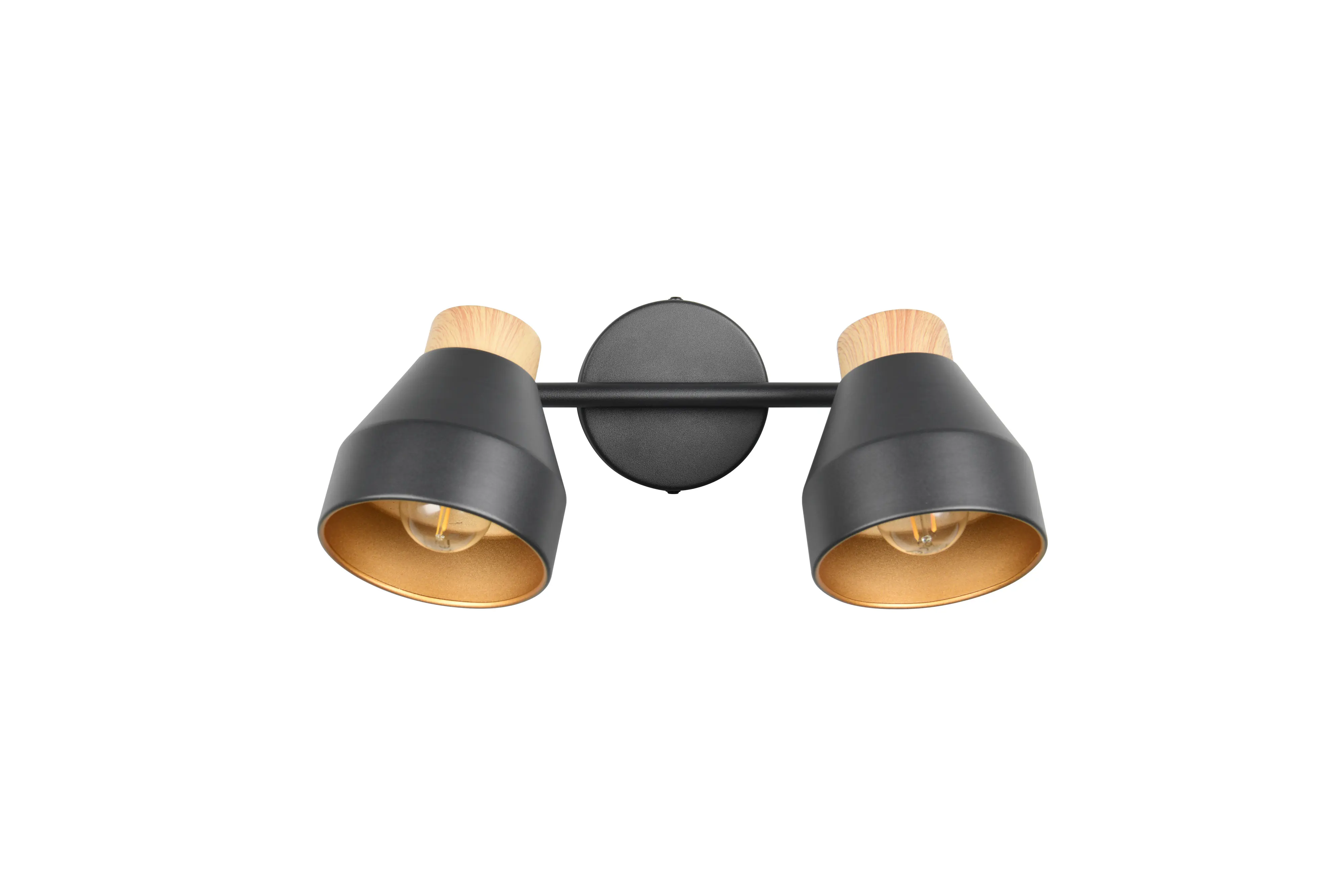 Trio LED-Deckenlampe 2er Spot Valentin 21 x 32 cm schwarz matt/natur