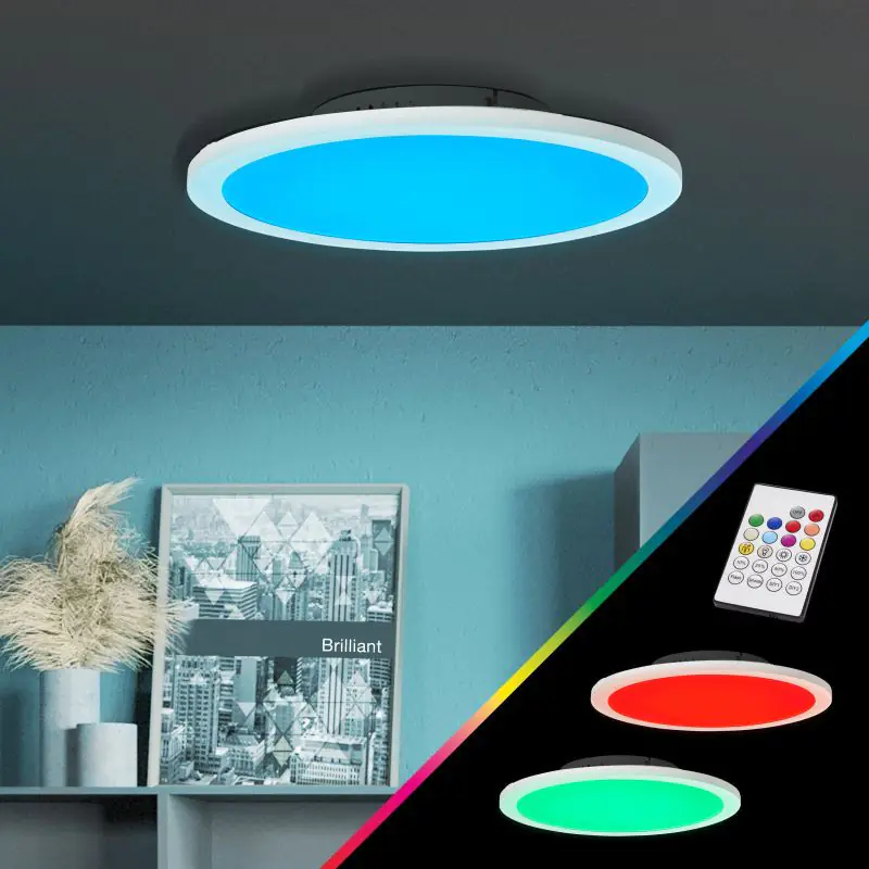 Brilliant LED Deckenleuchte Abie weiß Ø 60 cm ww-kw, mit Fernbedienung