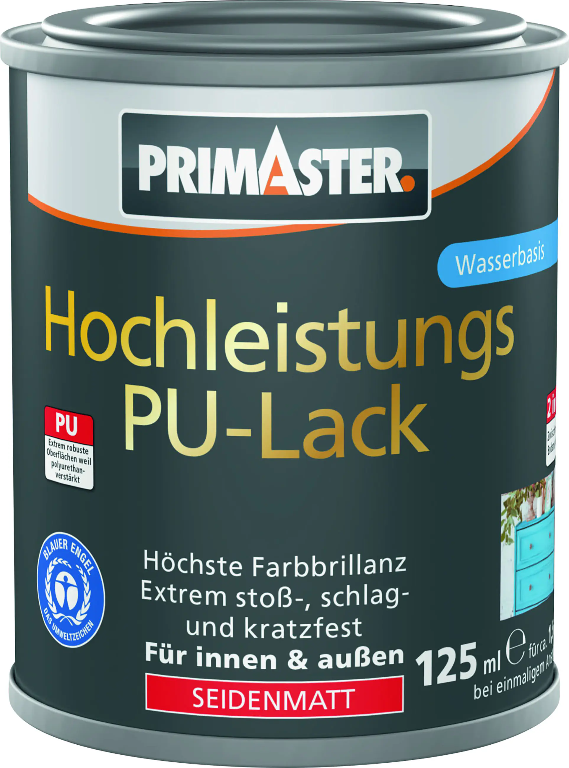 Primaster Hochleistungs PU-Lack schokobraun seidenmatt 125 ml