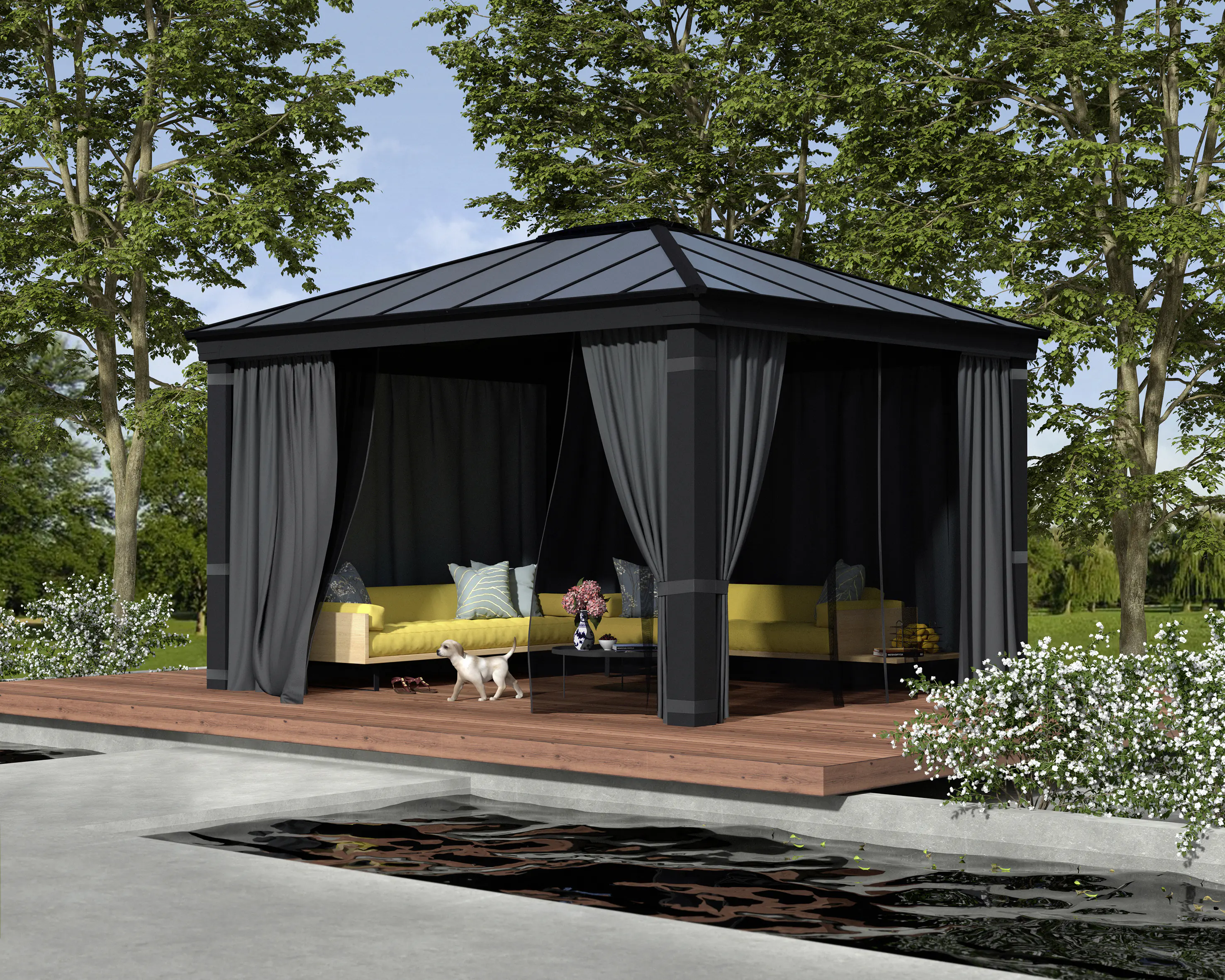 Canopia Pavillon Dallas 426 x 364 cm grau