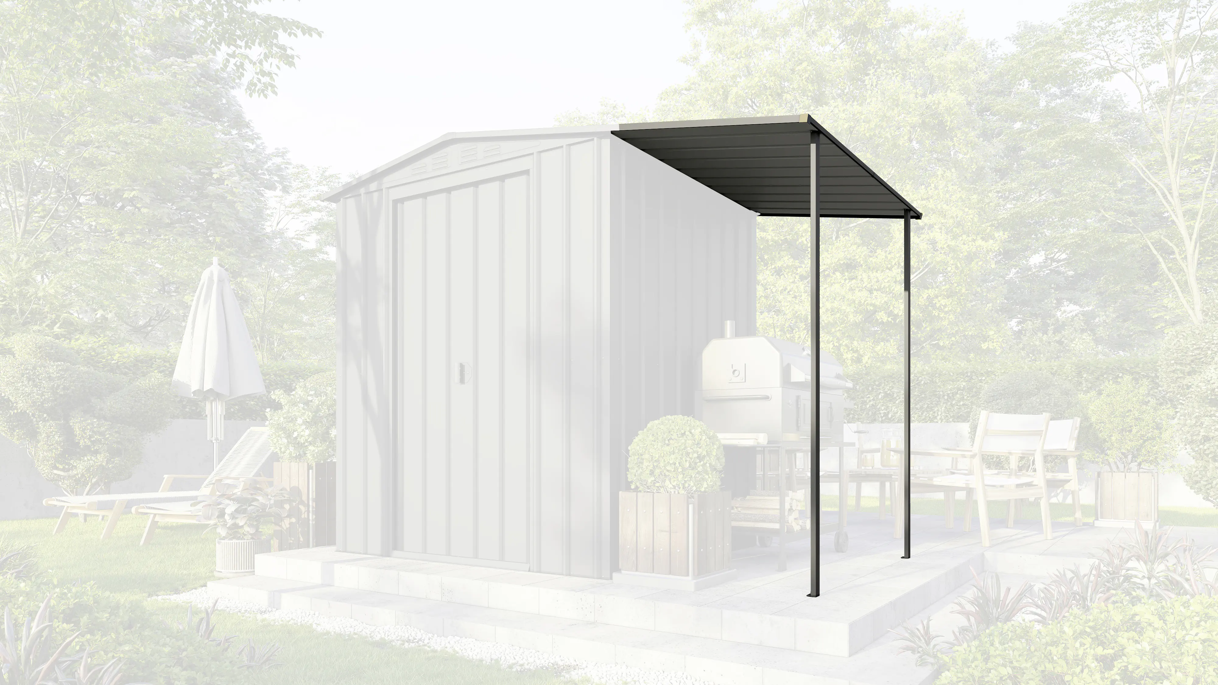 Globel Schleppdach für Gerätehaus Dream 65 anthrazit Globel Schleppdach für Gerätehaus Dream 65 anthrazit