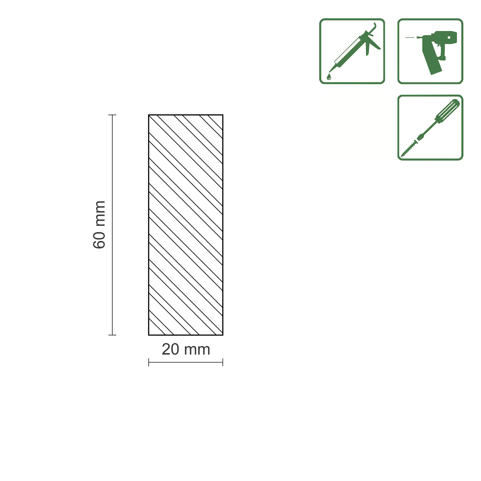 FN Neuhofer Flachleiste 200 cm 60 x 20 mm Fichte/Kiefer