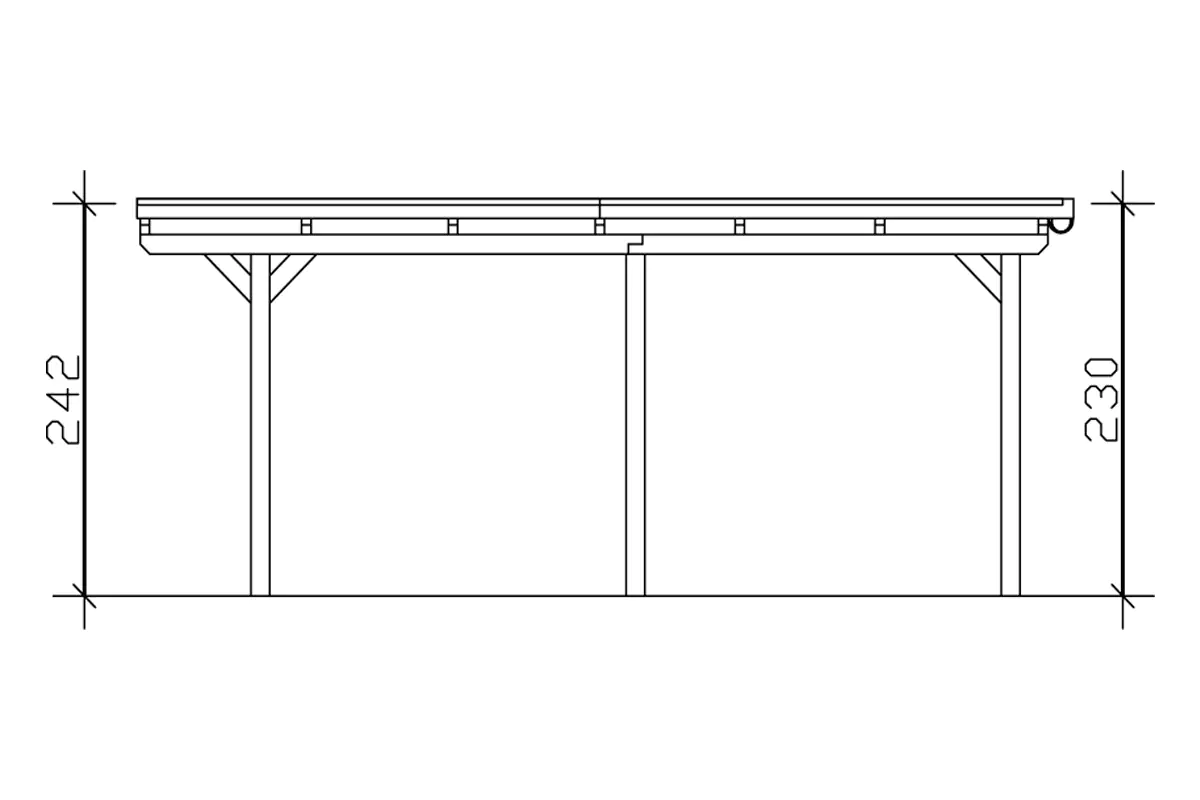 SKAN HOLZ Carport Emsland 404 x 604 cm mit Aluminiumdach, lasiert in Weiß