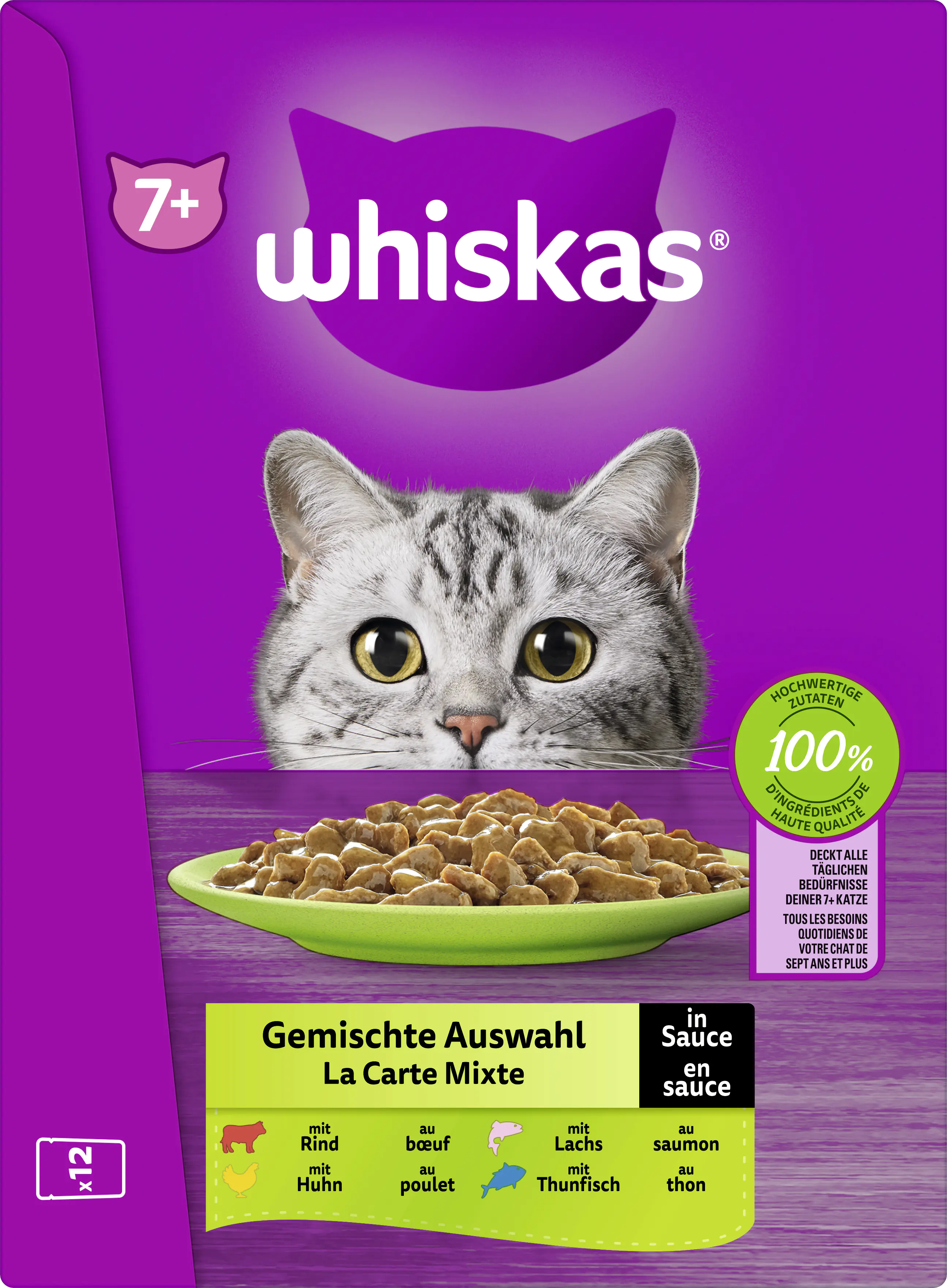 Whiskas Multipack Senior 7+ gemischte Auswahl in Sauce Katzenfutter 12 x 85 g