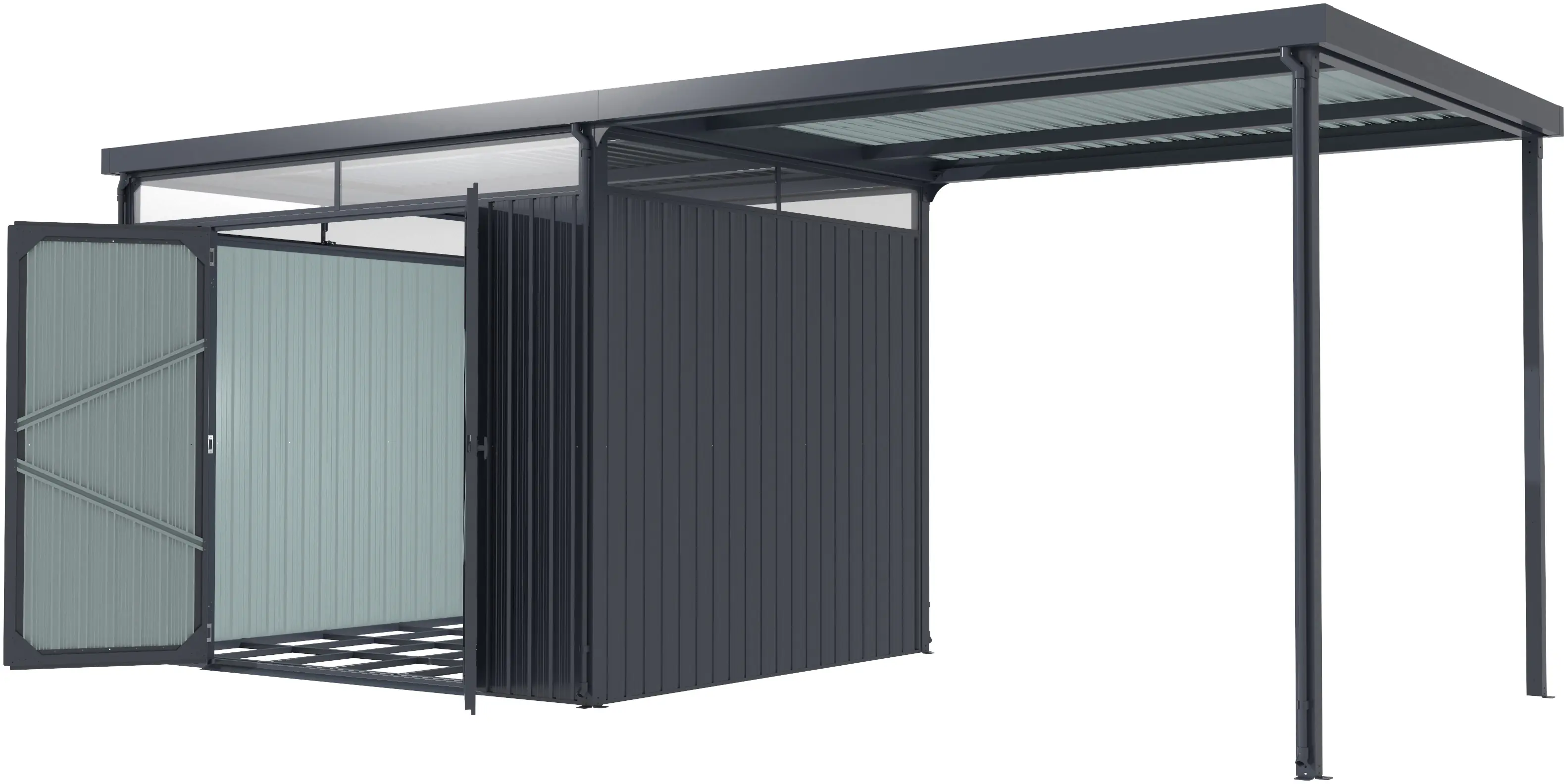 Pergart Metallgerätehaus Rheinfelden 108 Set 290 x 245 x 226 cm anthrazit