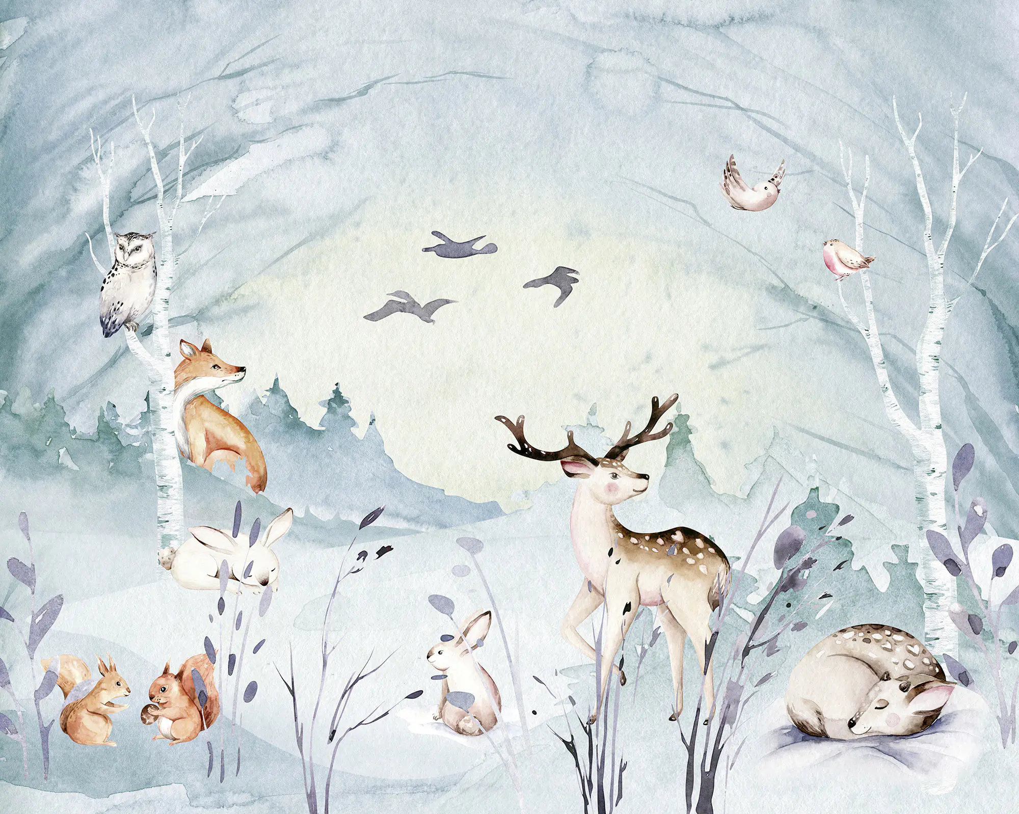 Komar Vlies Fototapete Animal Sleepover 350 x 280 cm 