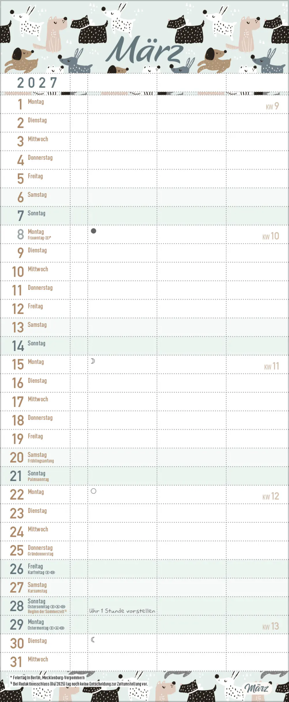 Korsch Kalender Familientimer Wir planen das! 2027