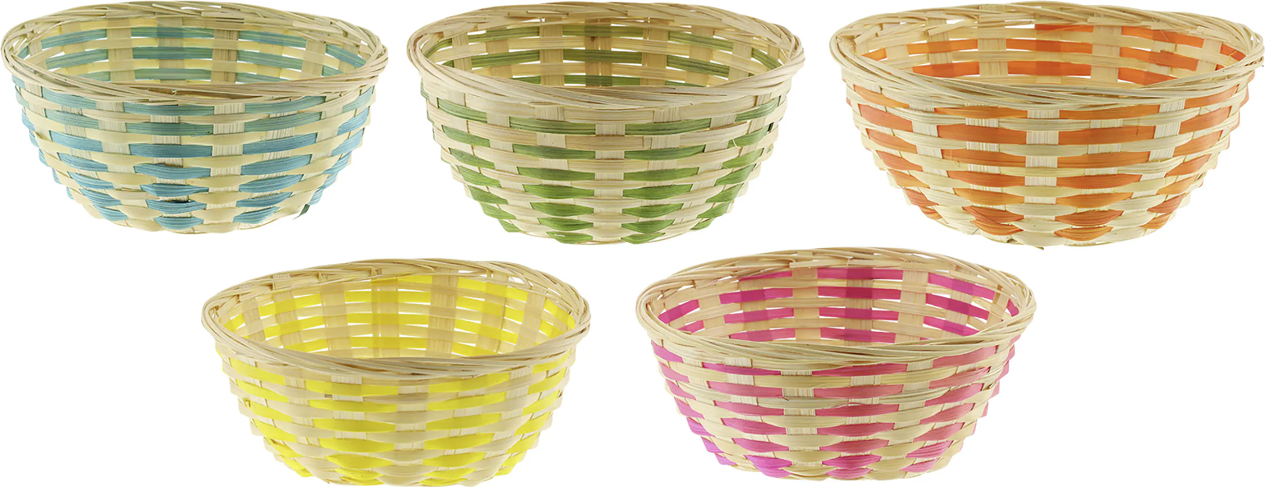 Osterkörbchen rund Bambus 17 x 7 cm natur bunt Osterkörbchen rund Bambus 17 x 7 cm natur bunt